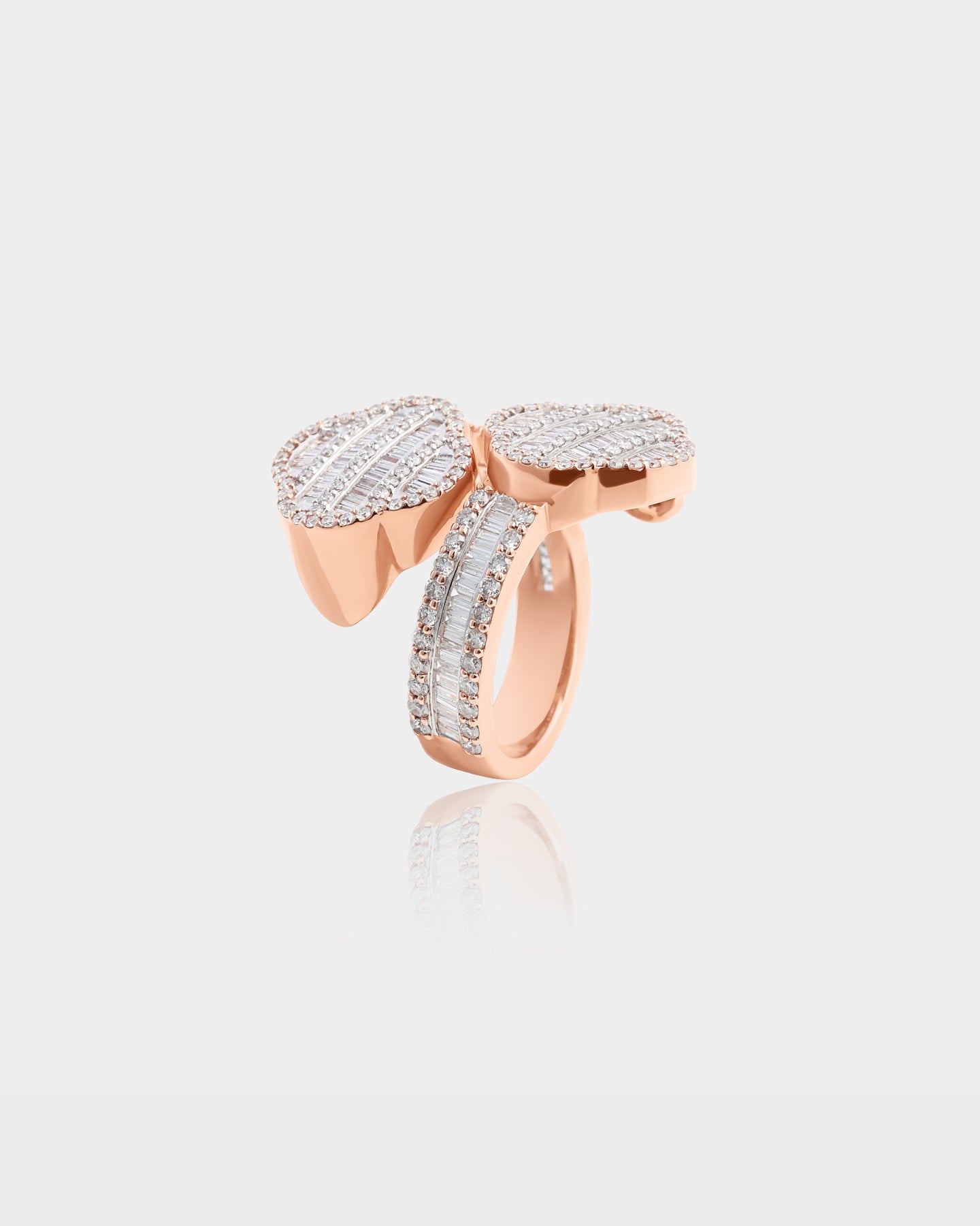 10k Gold Double-Clover Wrap Diamond Ring | The Ice Champ Jewelry