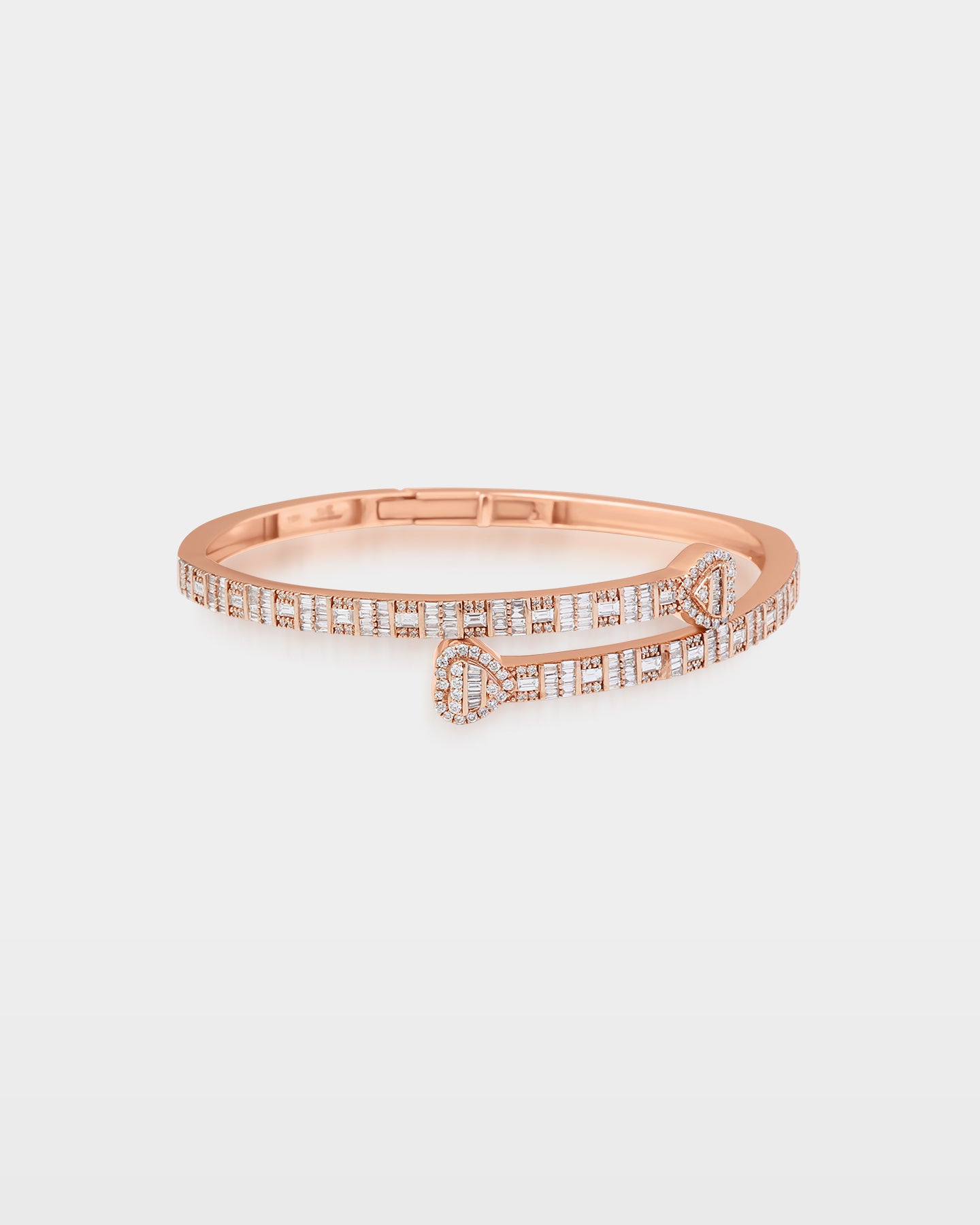 Gold Double Heart Diamond Bangle Bracelet | The Ice Champ Grapevine, Texas