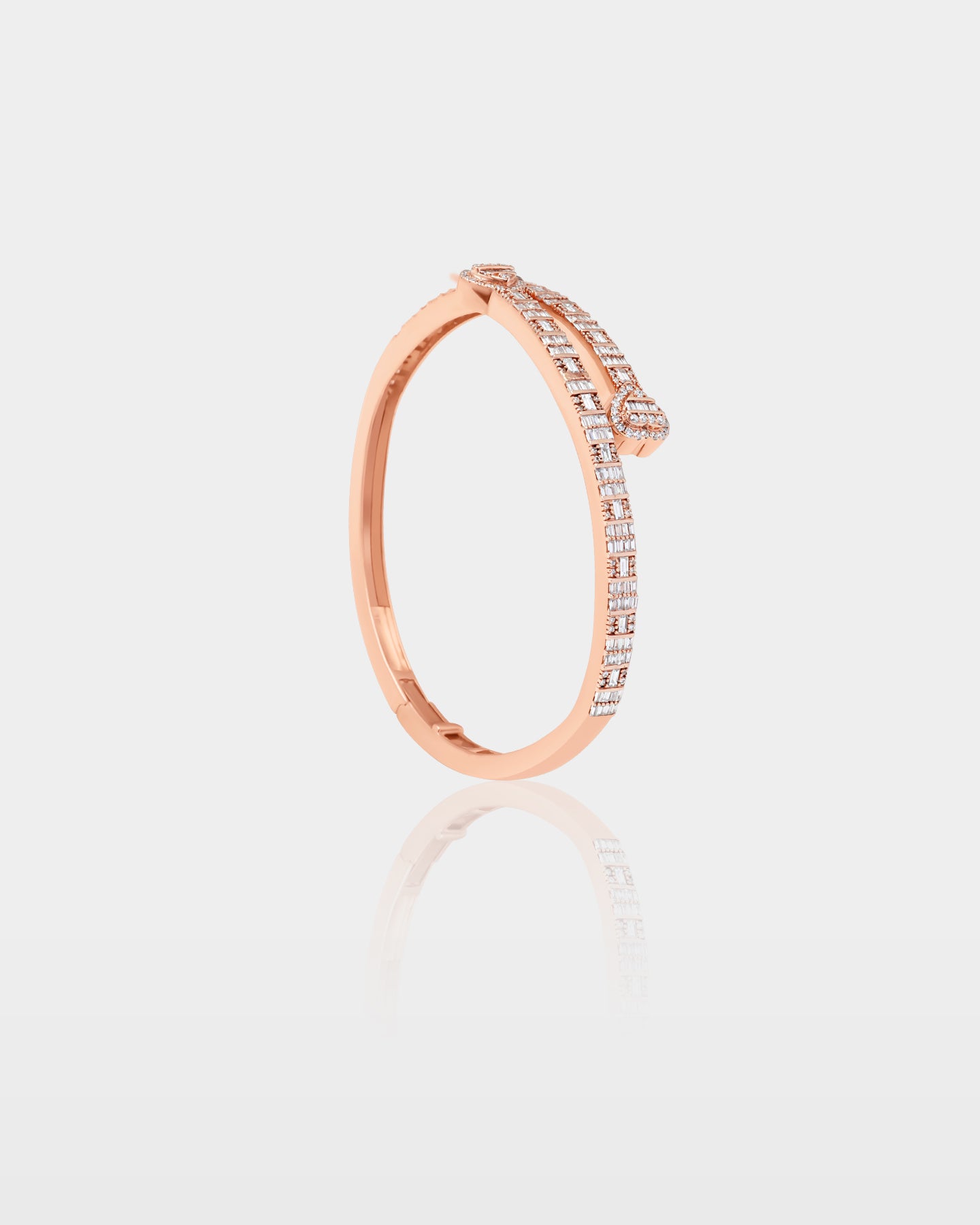 Gold Double Heart Diamond Bangle Bracelet | The Ice Champ Grapevine, Texas