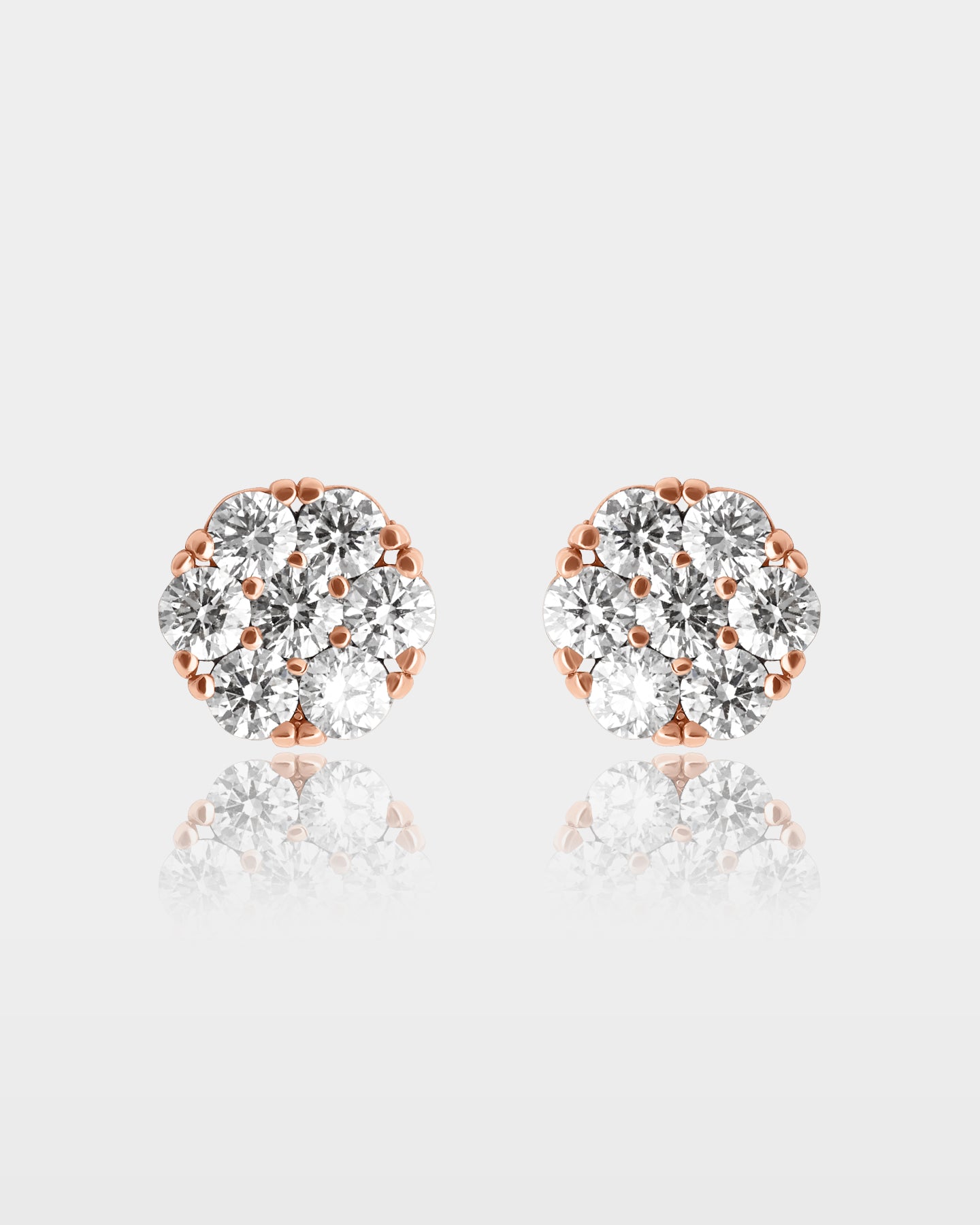Flower Round Diamond Studs | The Ice Champ Custom Jewelry Dallas