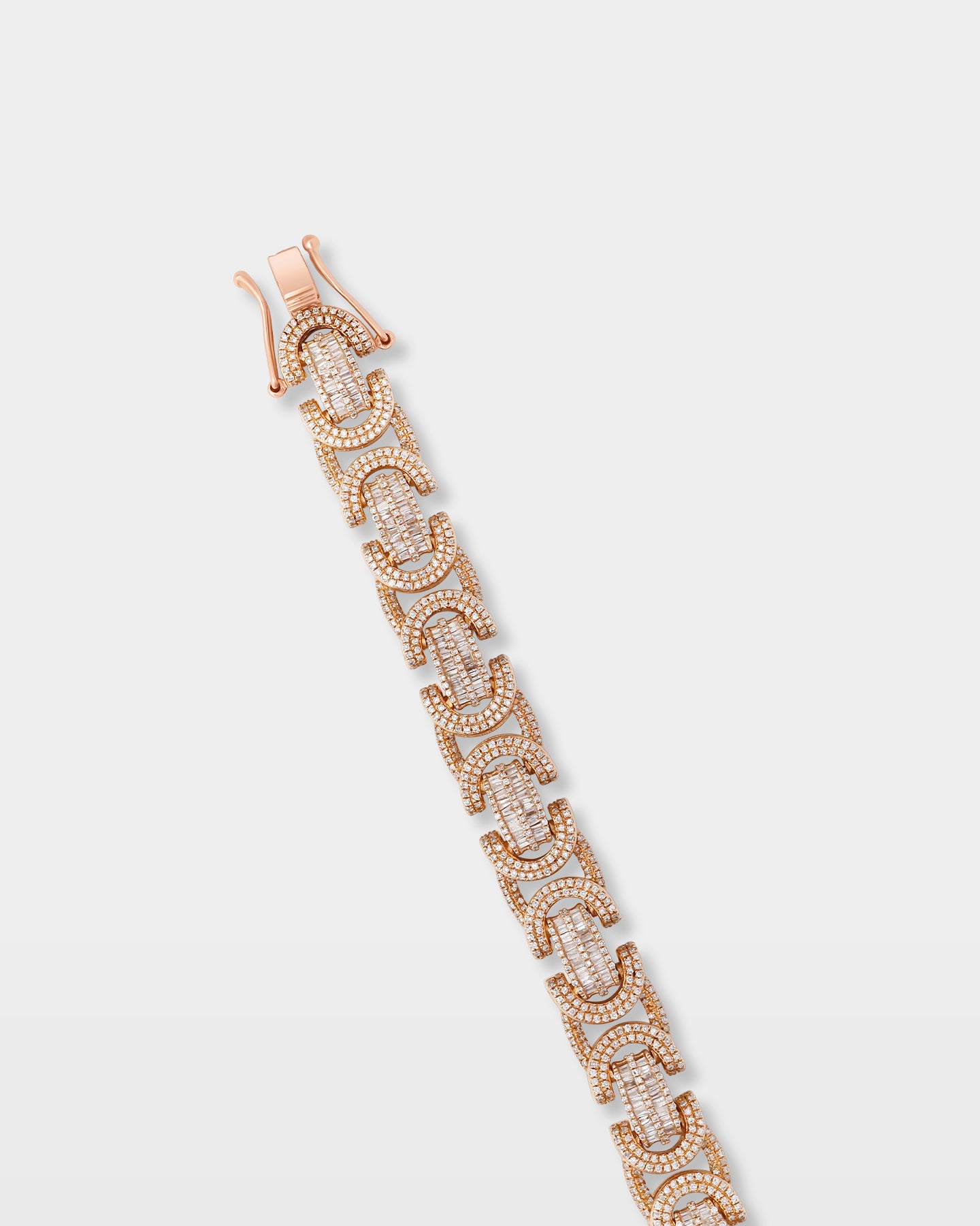 Rose Gold Geometric Diamond Link Bracelet | The Ice Champ Grapevine, TX