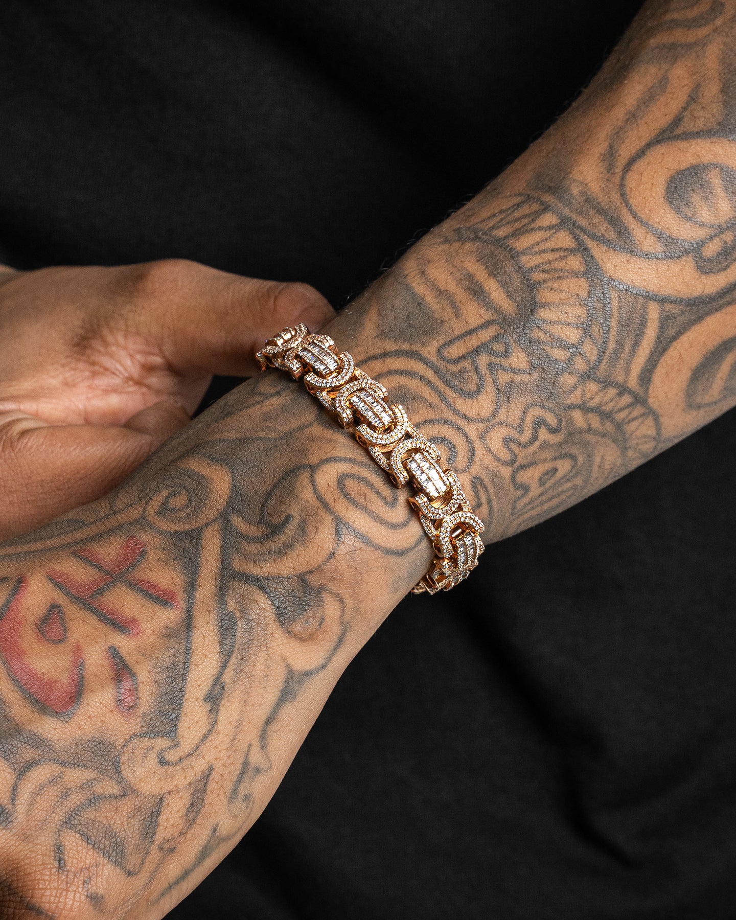 Rose Gold Geometric Diamond Link Bracelet | The Ice Champ TX