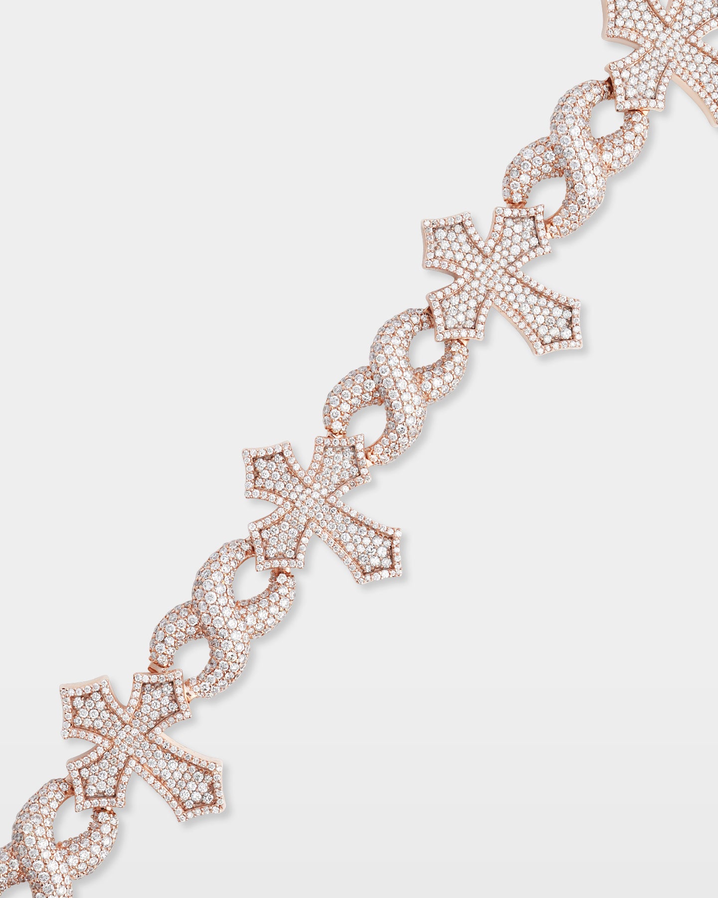10K Gold Gothic Cross Infinity Diamond Link Bracelet | The Ice Champ Dallas