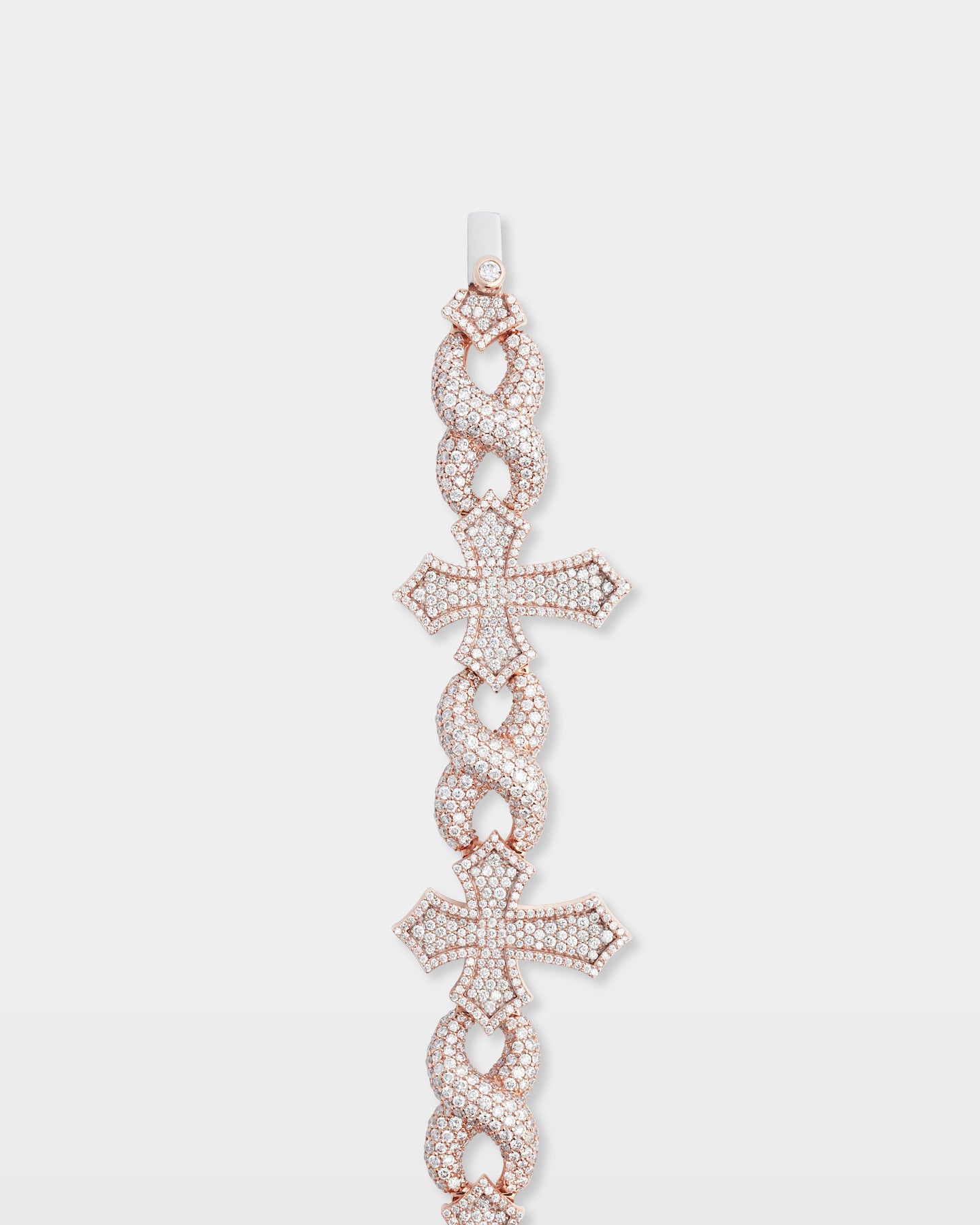 10K Gold Gothic Cross Infinity Diamond Link Bracelet | The Ice Champ Dallas