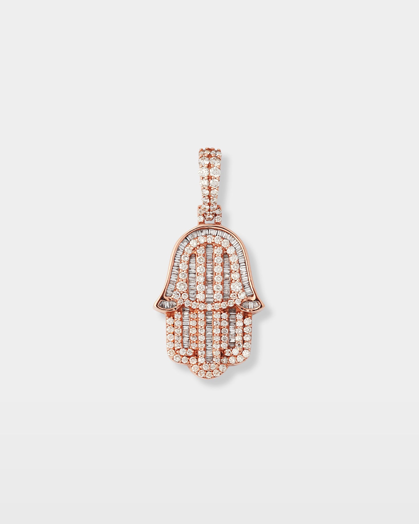 Rose Gold Hamsa Diamond Pendant | The Ice Champ TX