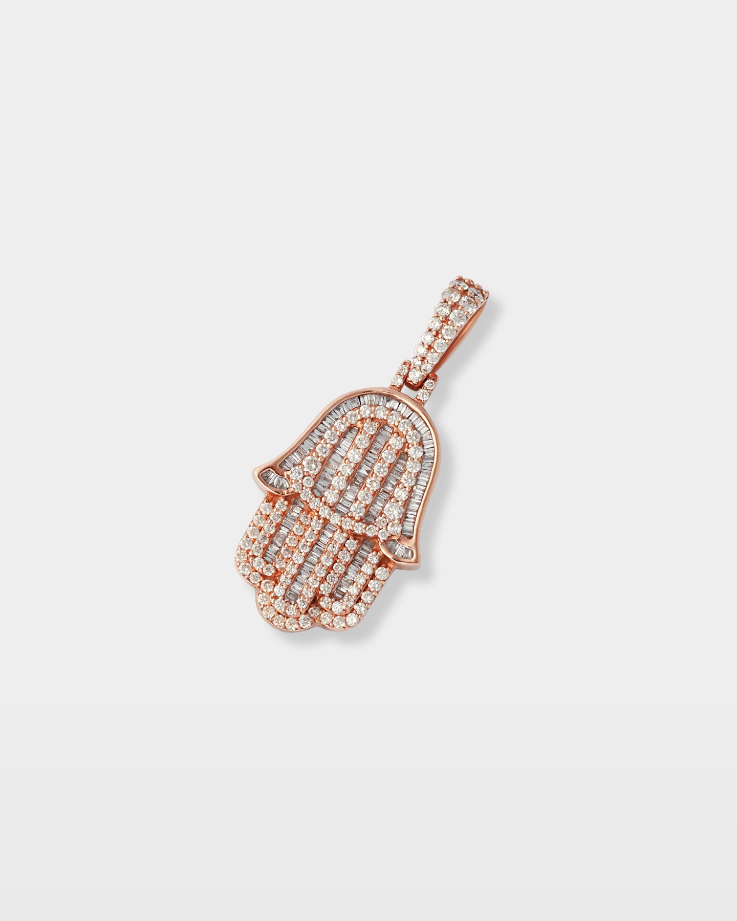 Rose Gold Hamsa Diamond Pendant | The Ice Champ TX