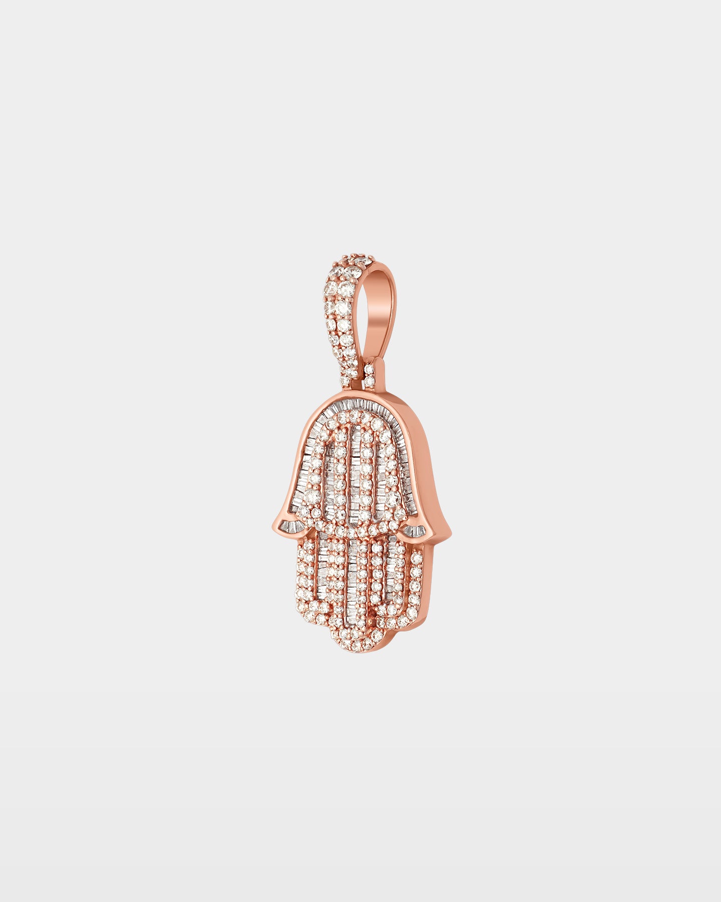 Rose Gold Hamsa Diamond Pendant | The Ice Champ TX
