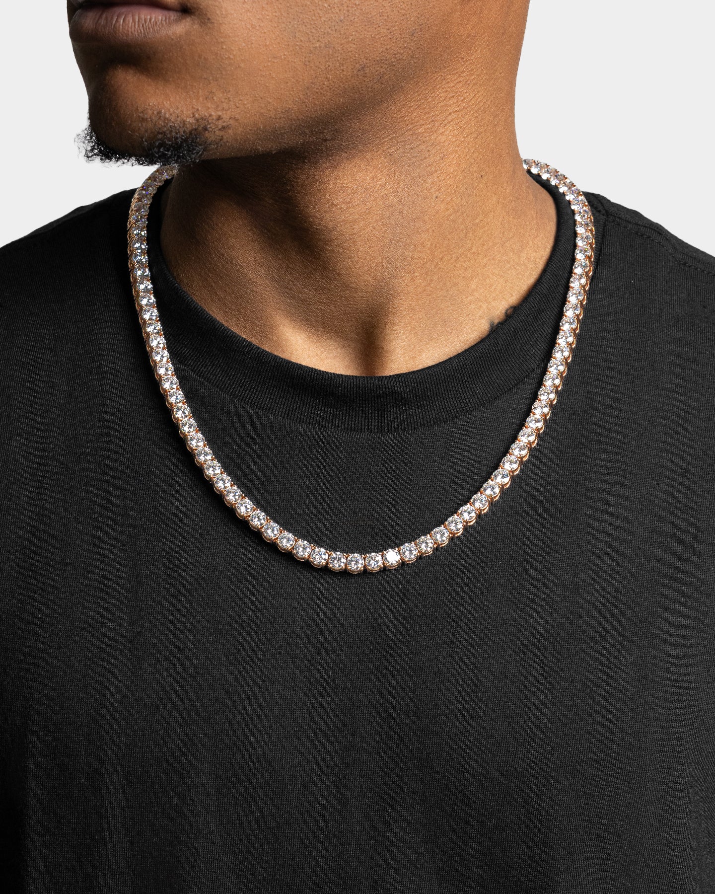 Rose Gold Lab Grown Diamond Tennis Necklace | The Ice Champ