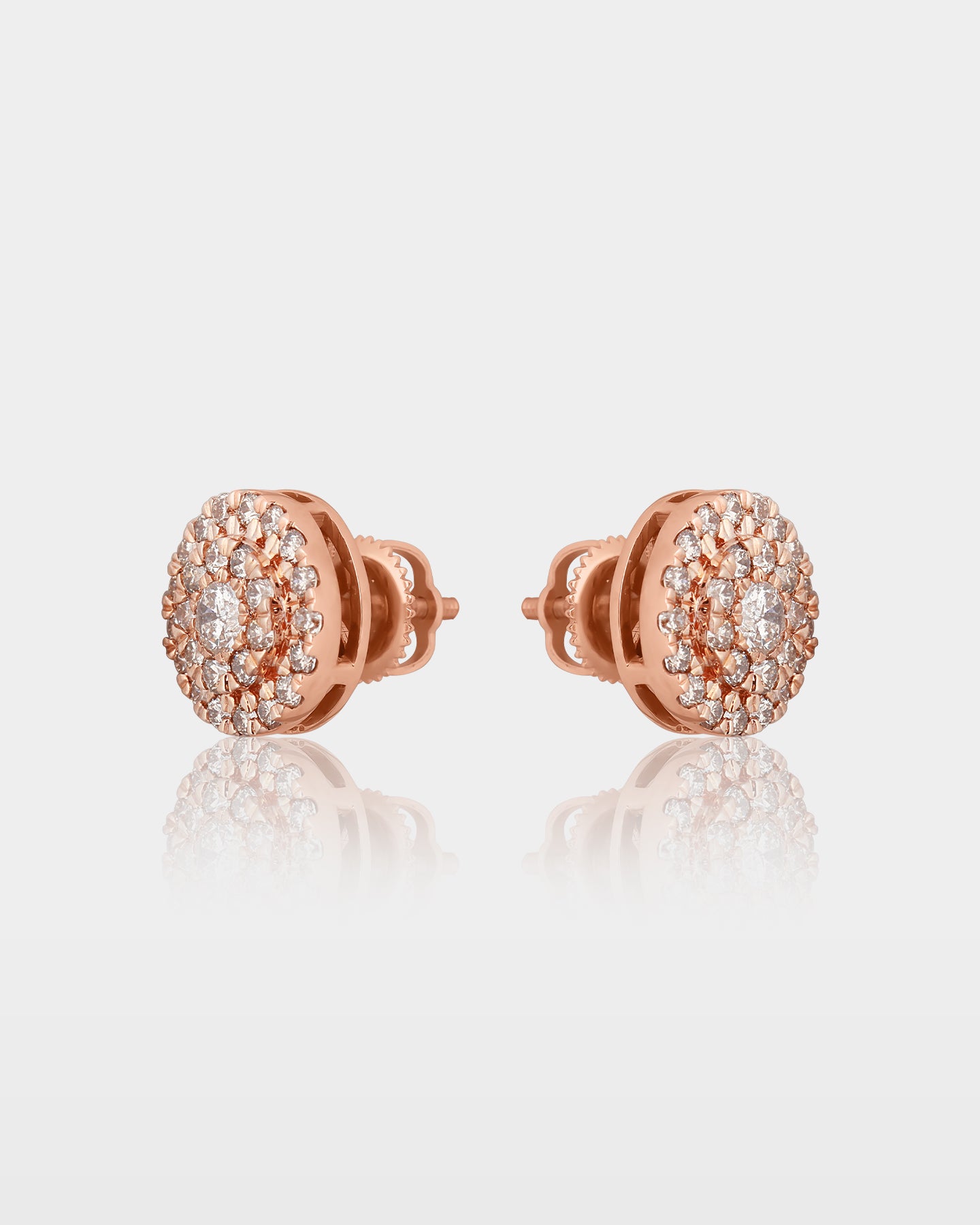 Rose Gold Layered Cluster Diamond Studs | The Ice Champ Jewelry
