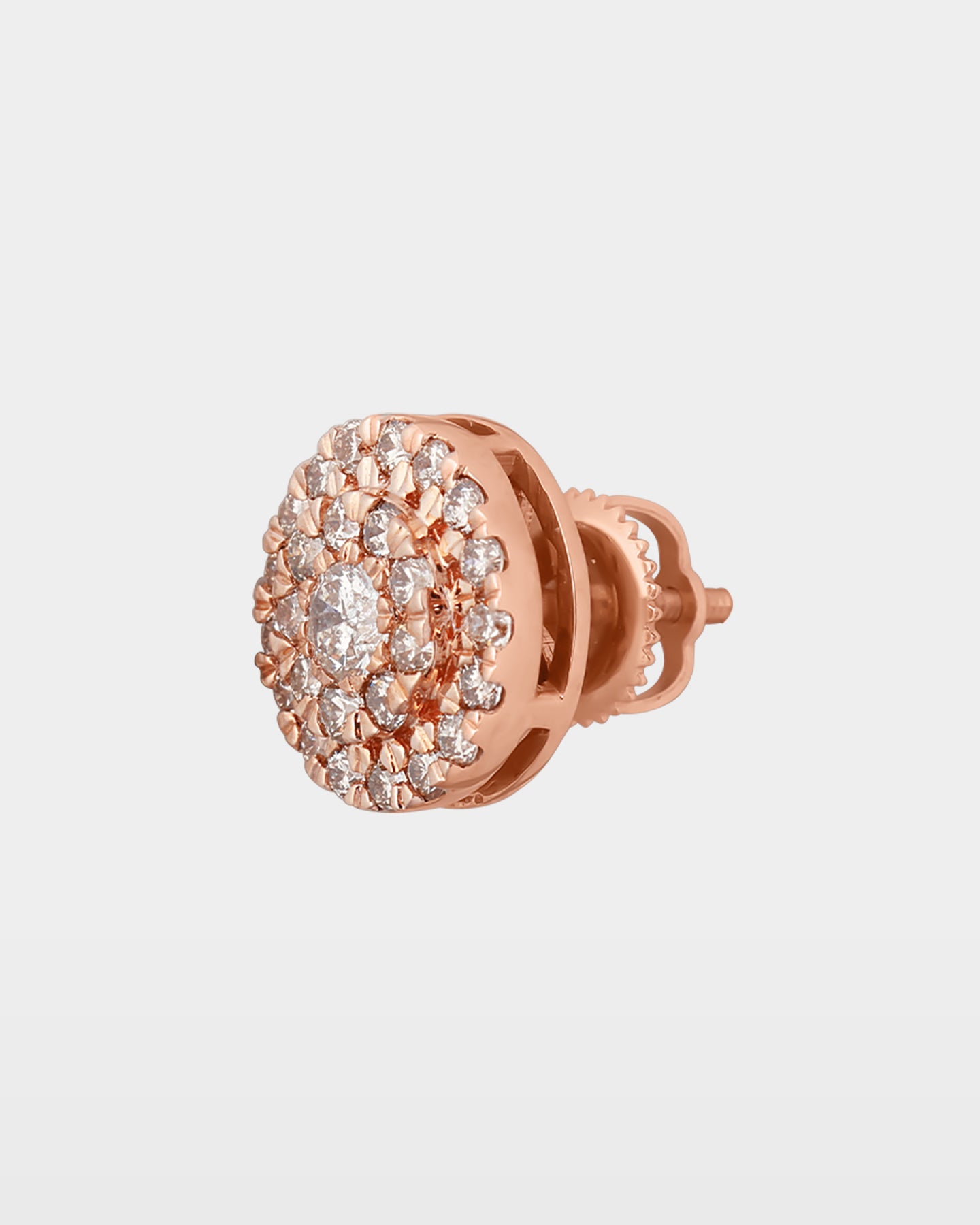 Rose Gold Layered Cluster Diamond Studs | The Ice Champ Jewelry