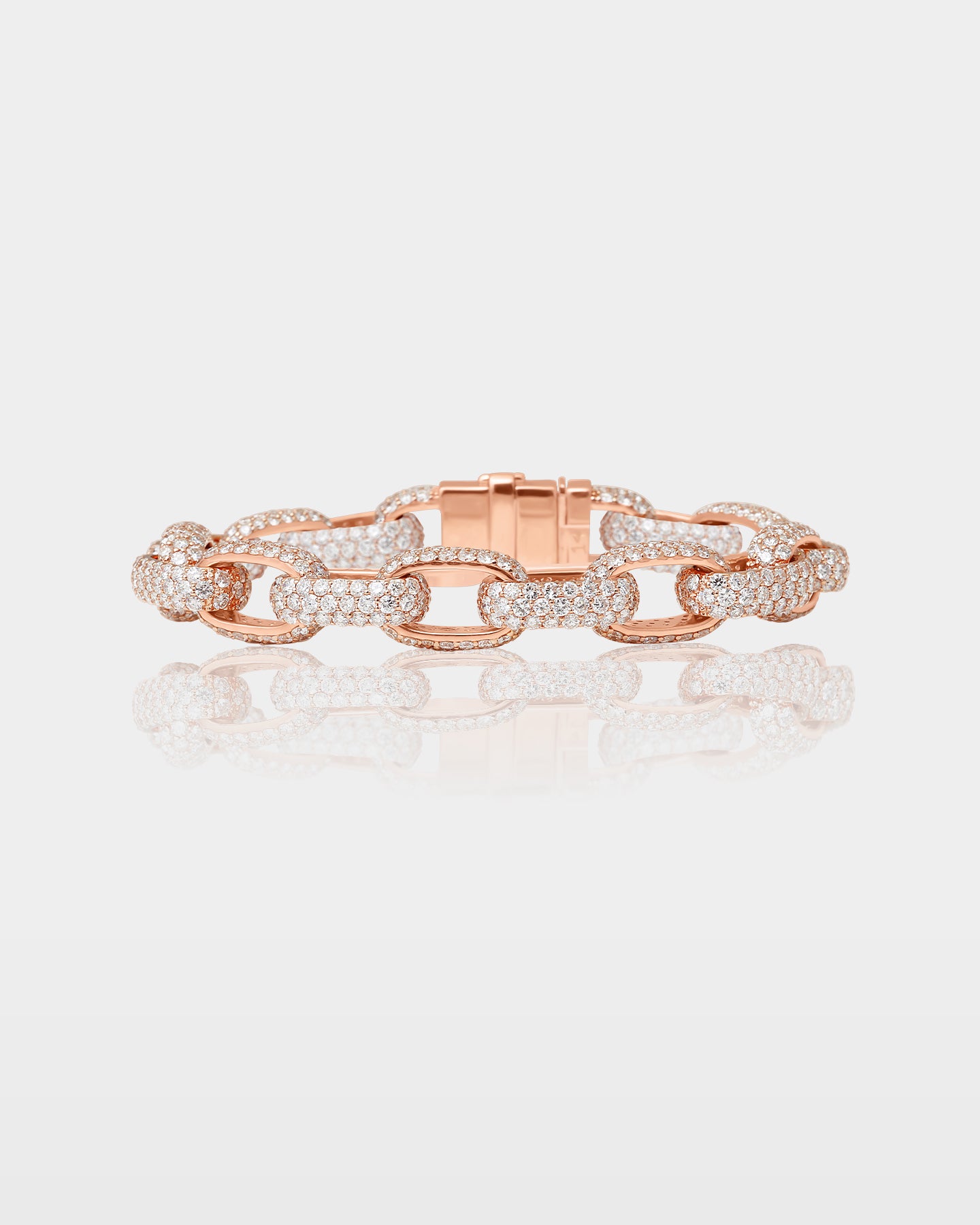 Rose Gold Pavé Diamond Chain Bracelet | The Ice Champ Grapevine, Texas