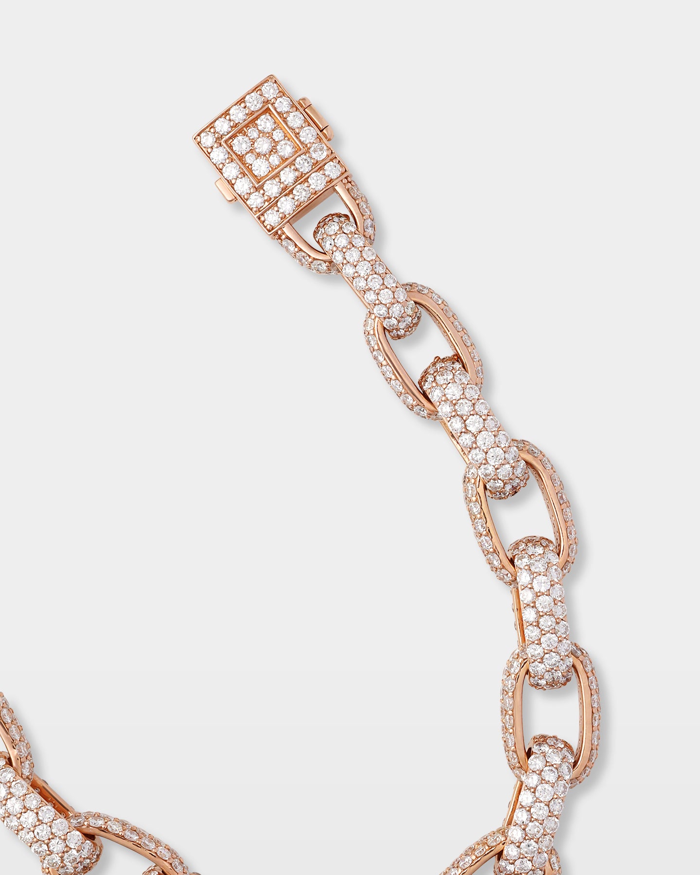 Rose Gold Pavé Diamond Chain Bracelet | The Ice Champ Grapevine, Texas