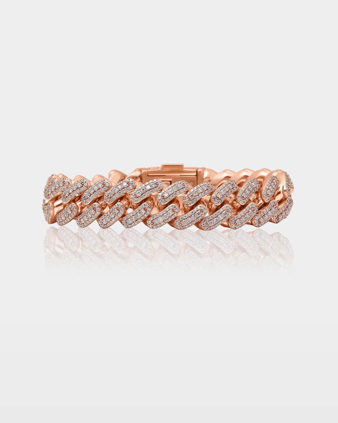 Rose Gold Pavé Diamond Cuban Link Bracelet | The Ice Champ Grapevine, TX