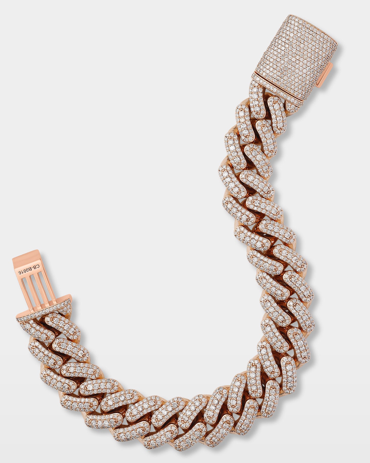 Rose Gold Pavé Diamond Cuban Link Bracelet | The Ice Champ Grapevine, TX