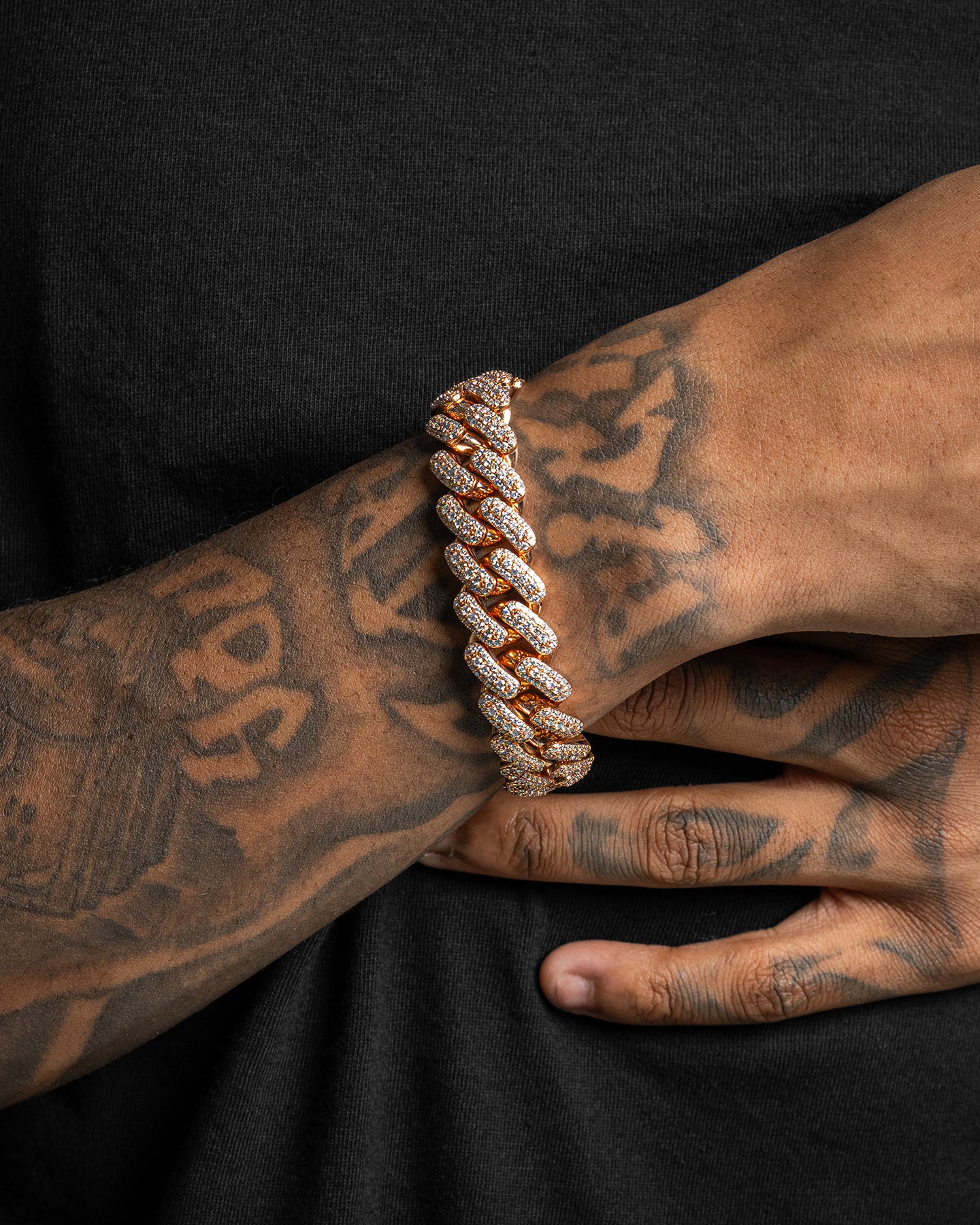 Rose Gold Pavé Diamond Cuban Link Bracelet | The Ice Champ Grapevine, TX