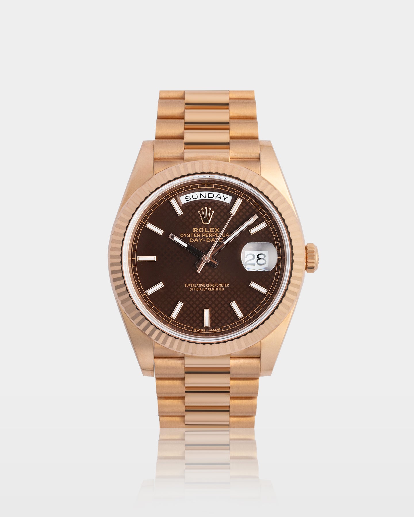 Chocolate Dial Rolex Day-Date 40 228235 | The Ice Champ DFW