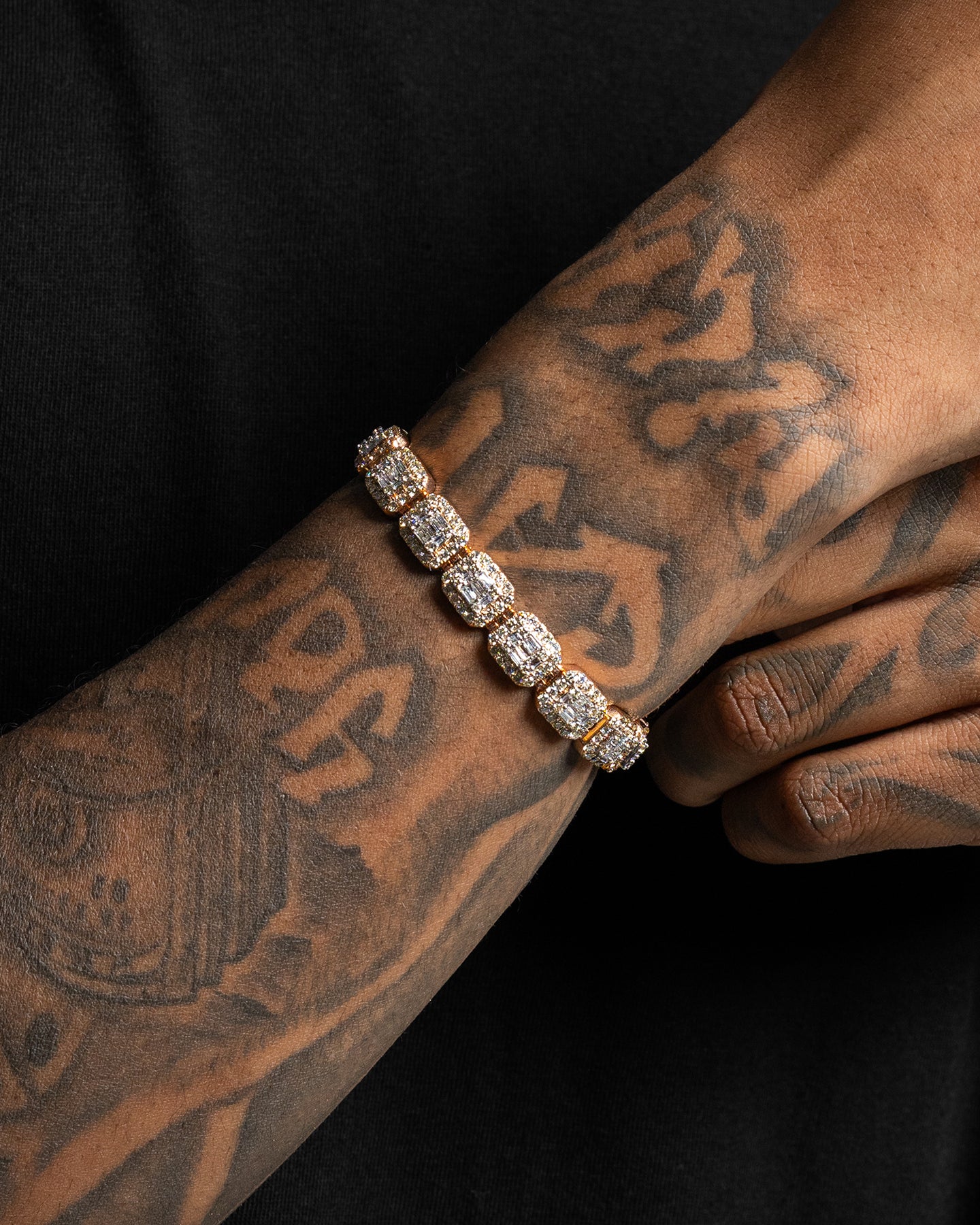 Rose Gold Round & Baguette Diamond Link Bracelet | The Ice Champ