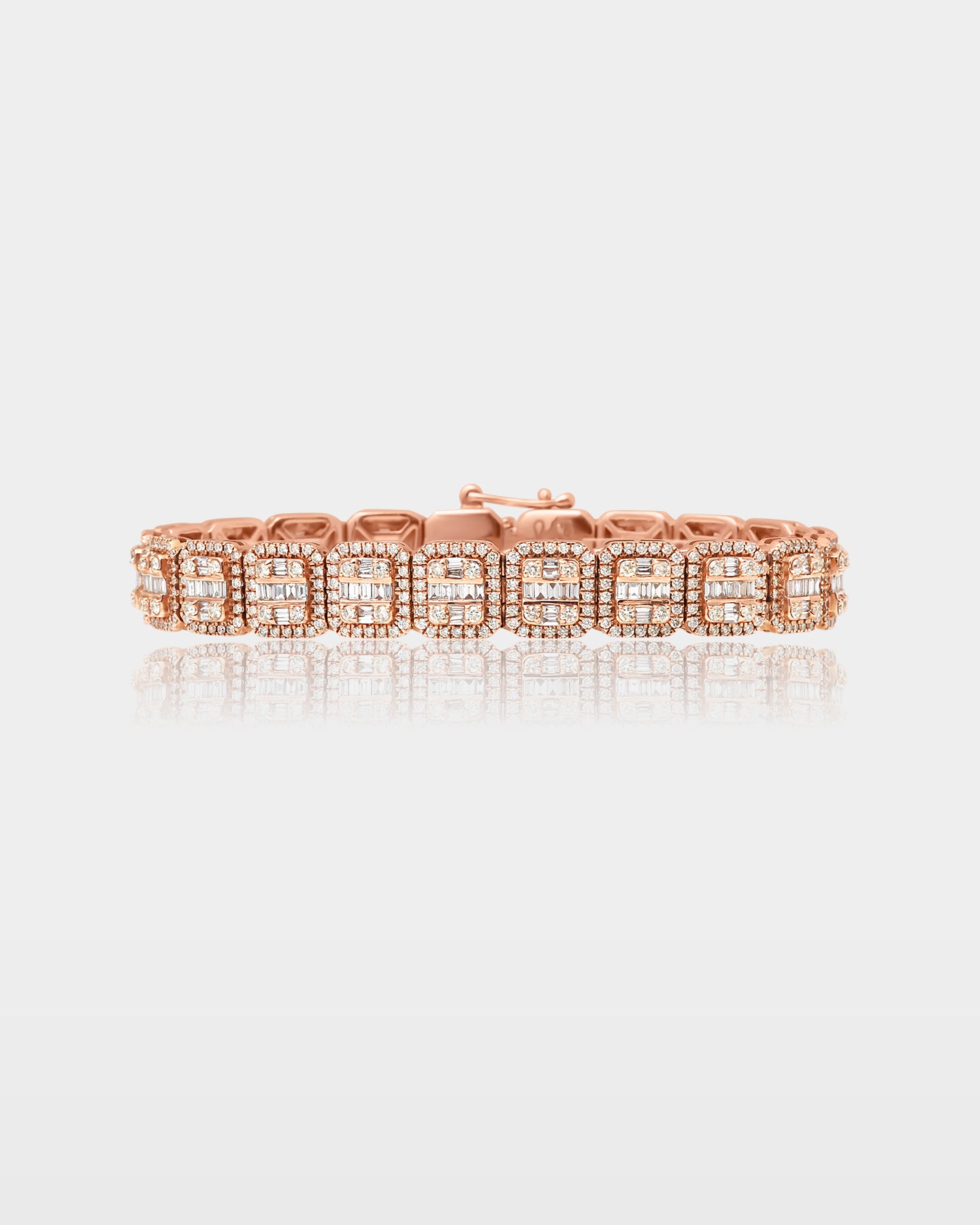 Rose Gold Square Link Diamond Bracelet | The Ice Champ Dallas, Texas