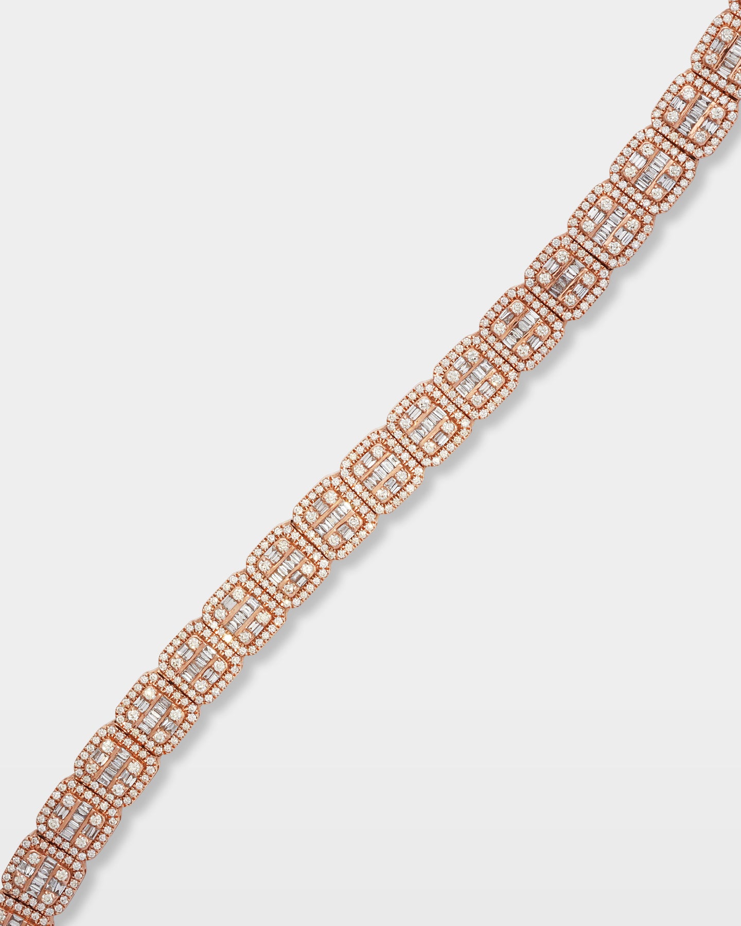 Rose Gold Square Link Diamond Bracelet | The Ice Champ Dallas, Texas