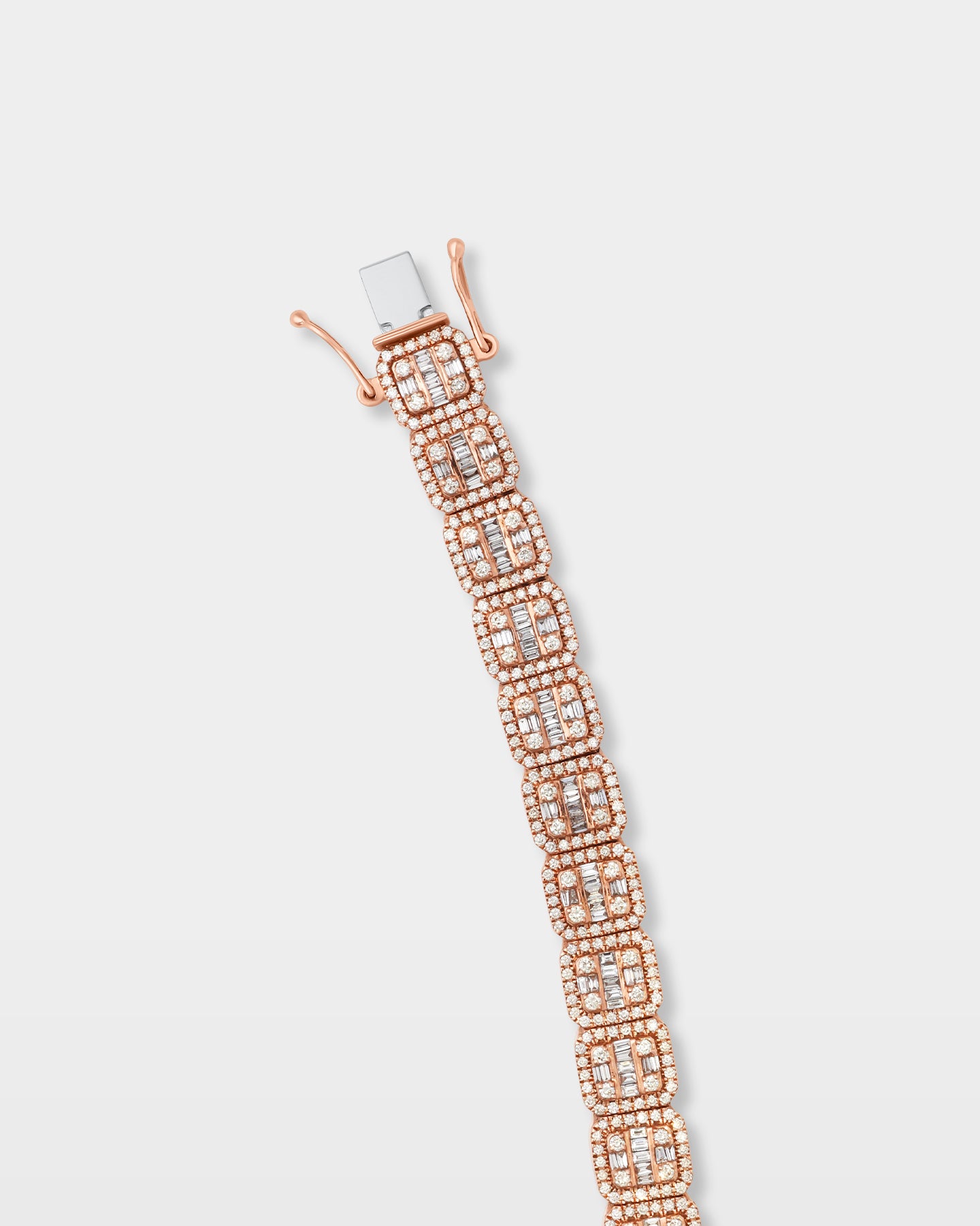 Rose Gold Square Link Diamond Bracelet | The Ice Champ Dallas, Texas