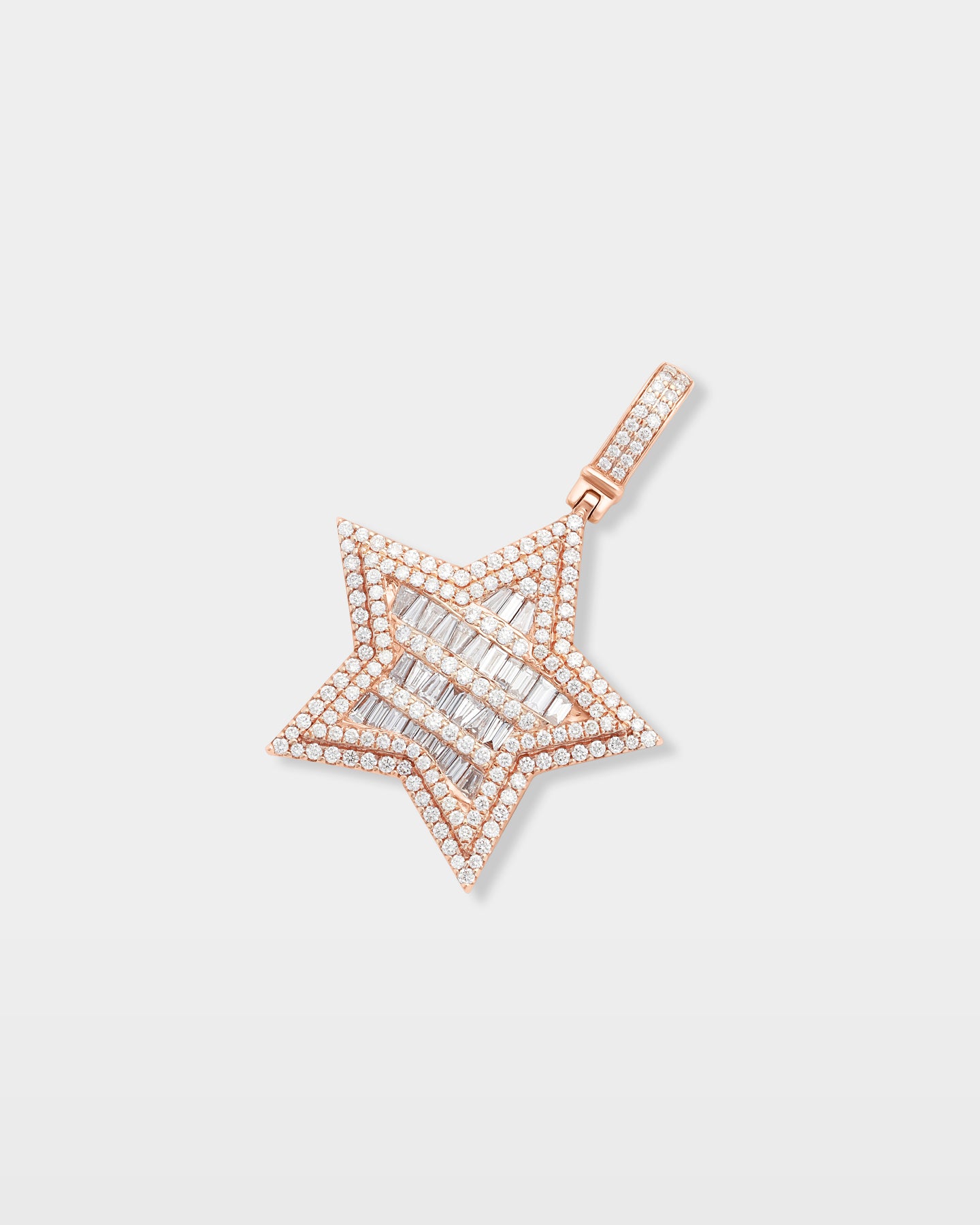 Star Baguette Diamond Pendant | The Ice Champ Mens Custom Jewelry DFW