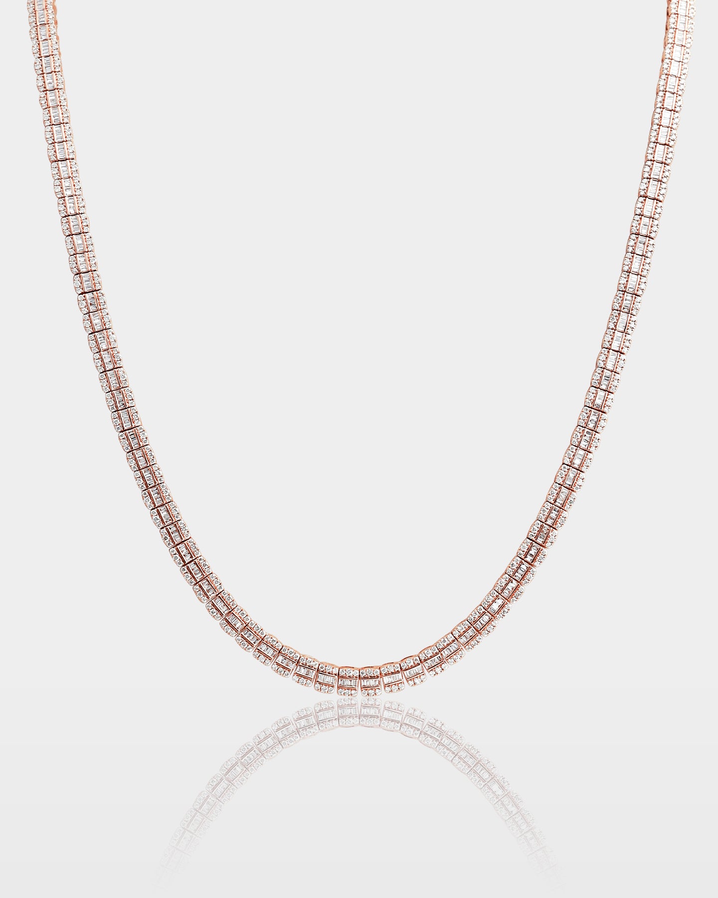 10k Gold Triple Row Diamond Tennis Necklace | The Ice Champ