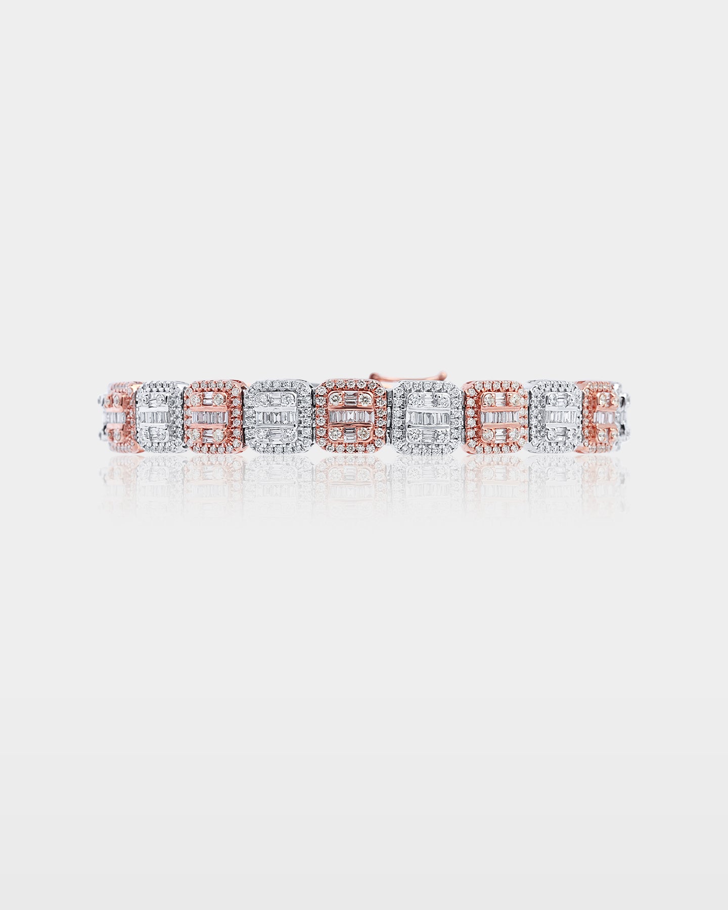 Two-Tone Square Halo Diamond Bracelet | The Ice Champ Mens Jewelry DFW