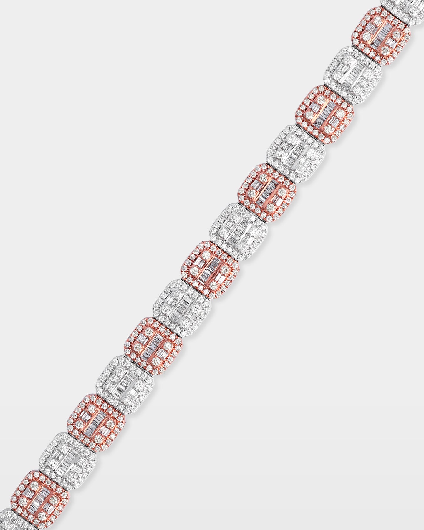 Two-Tone Square Halo Diamond Bracelet | The Ice Champ Mens Jewelry DFW