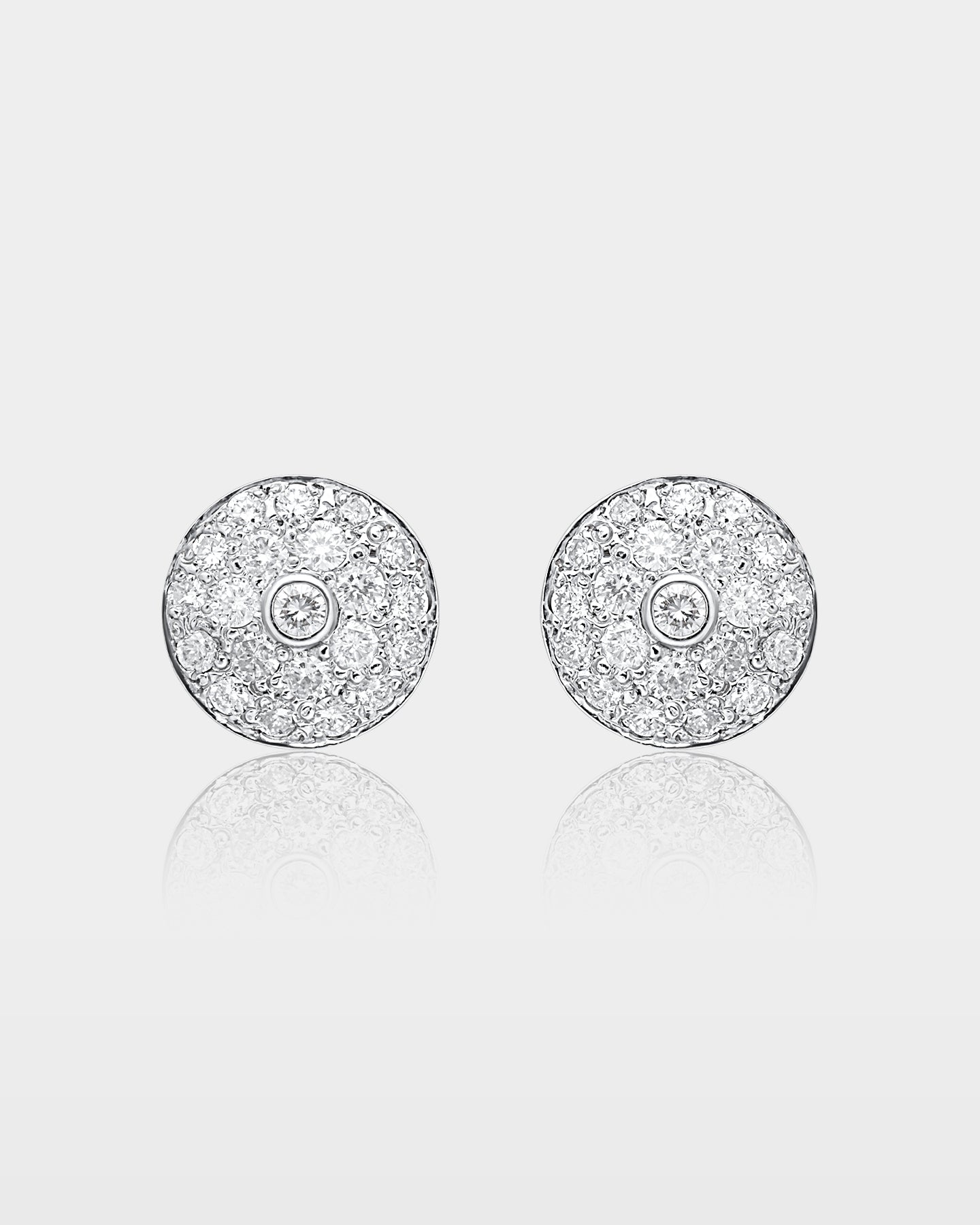 Round Pavé Diamond Studs | The Ice Champ Grapevine, Texas