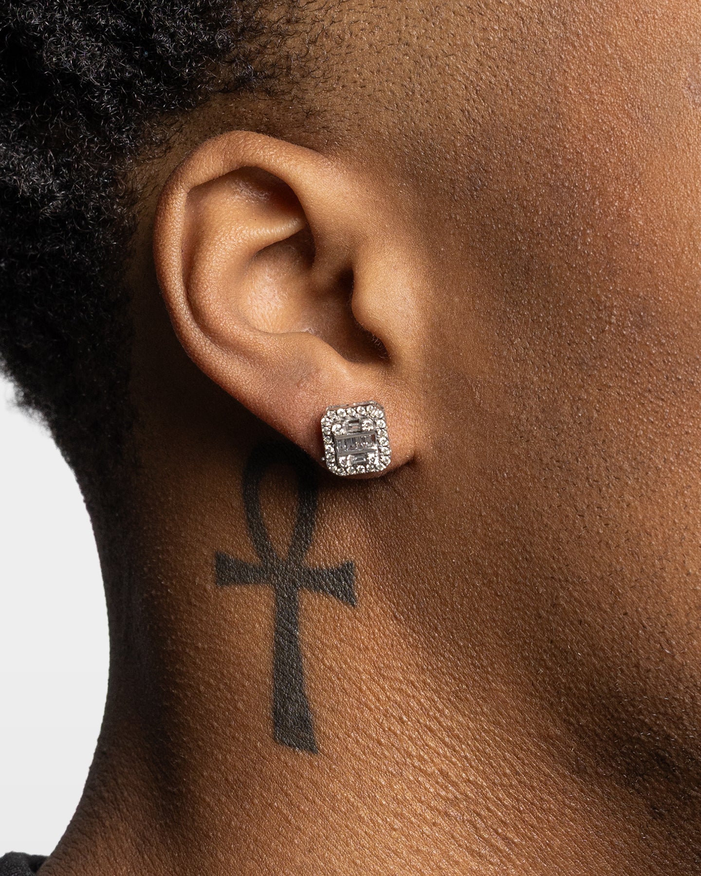 Round & Baguette Diamond Stud Earrings | The Ice Champ Dallas, TX