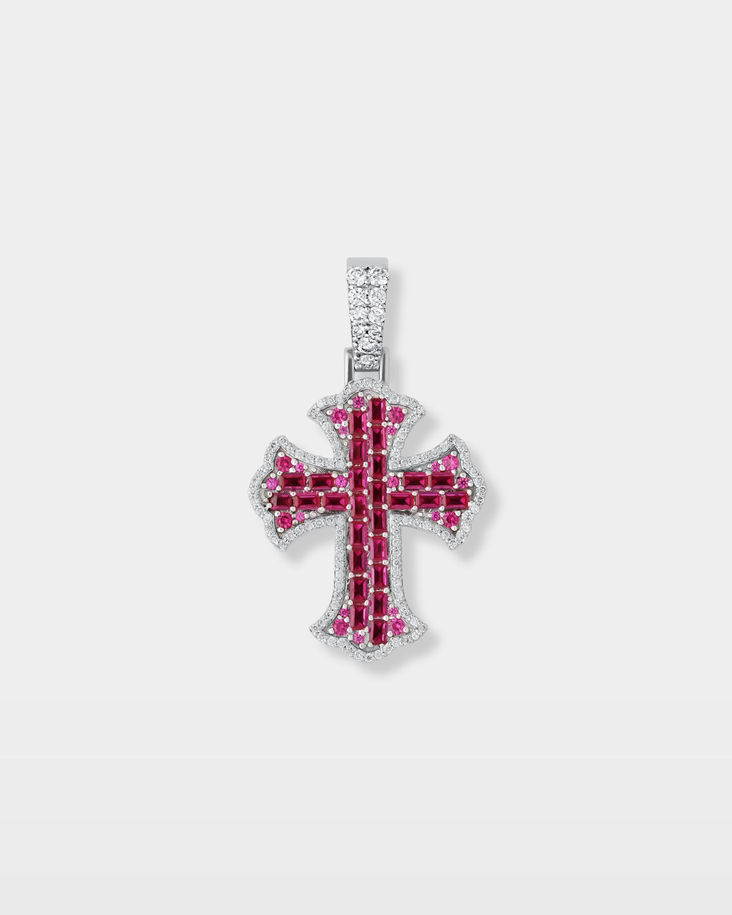 Ruby and Cross Diamond Pendant | The Ice Champ Grapevine, TX