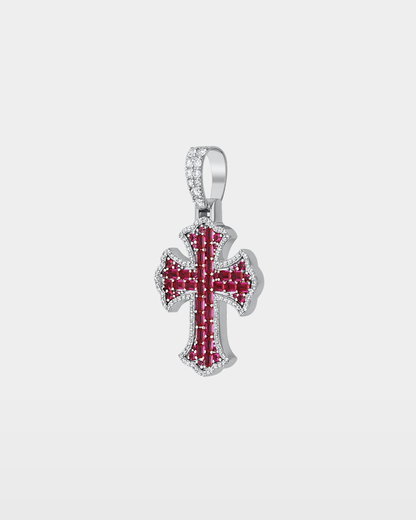 Ruby and Cross Diamond Pendant | The Ice Champ Grapevine, TX
