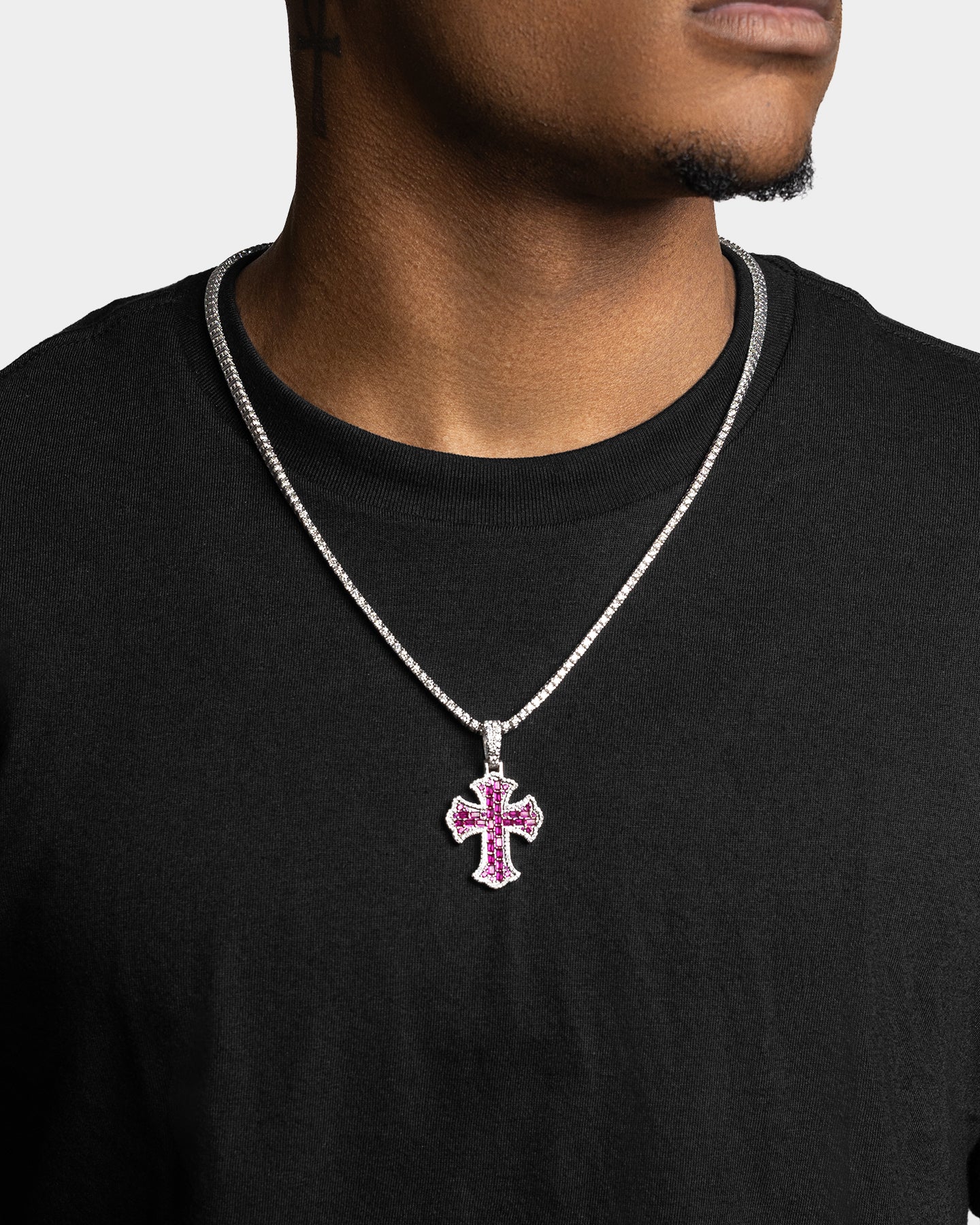 Ruby and Cross Diamond Pendant | The Ice Champ Grapevine, TX