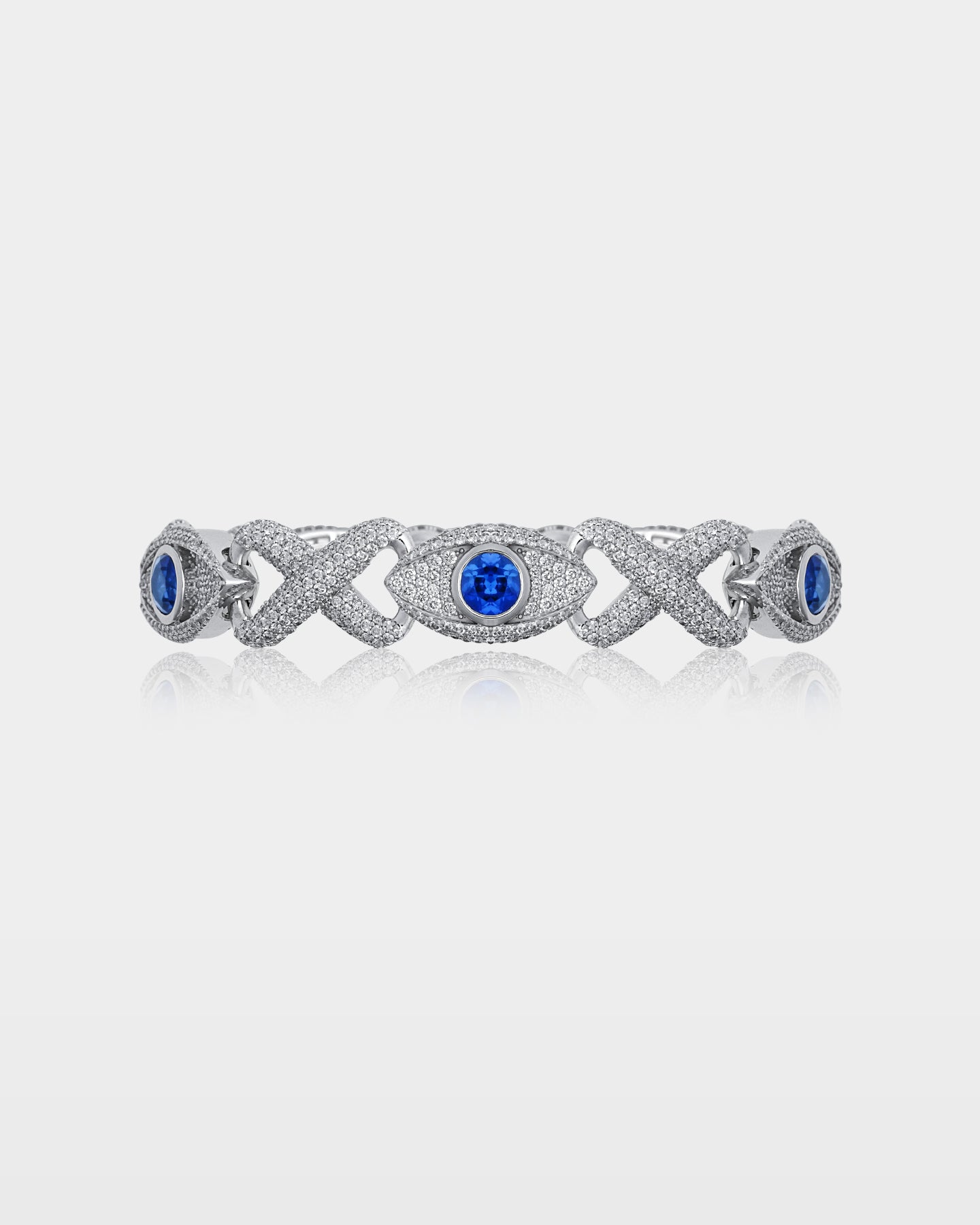 Sapphire Eye & Infinity Diamond Bracelet | The Ice Champ Jewelry