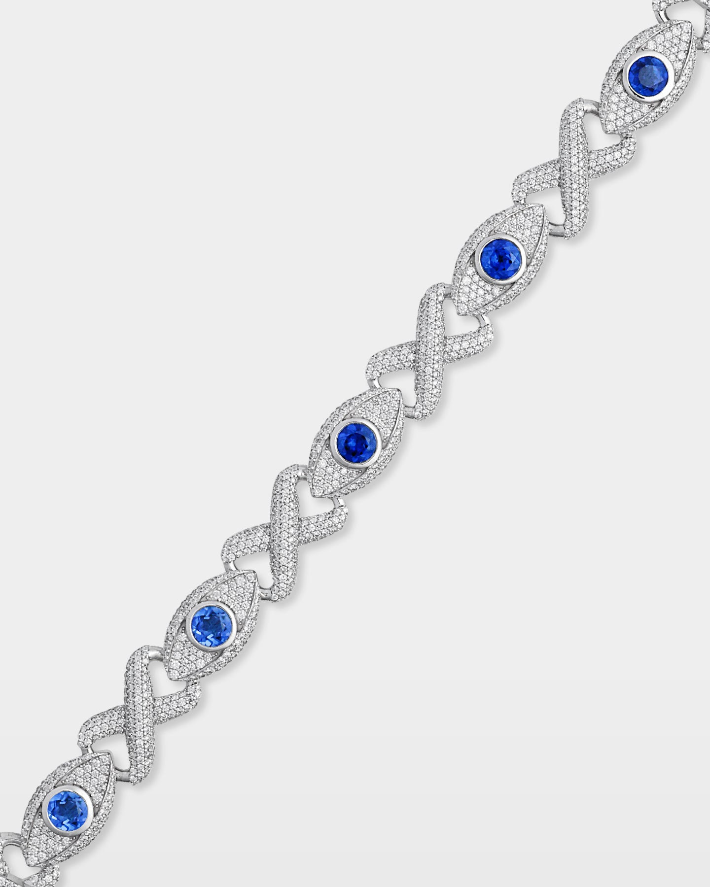 Sapphire Eye & Infinity Diamond Bracelet | The Ice Champ Jewelry