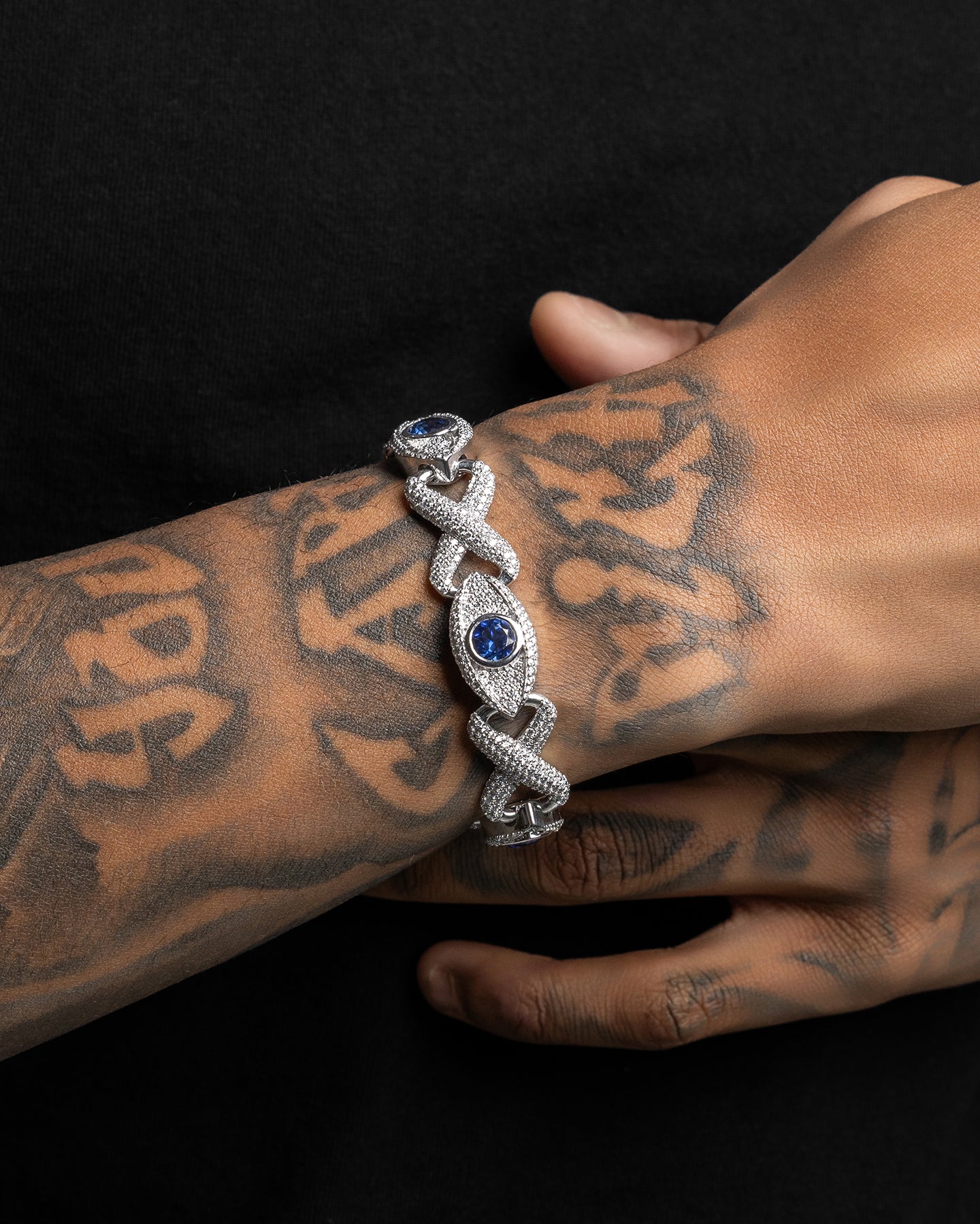 Sapphire Eye & Infinity Diamond Bracelet | The Ice Champ Jewelry