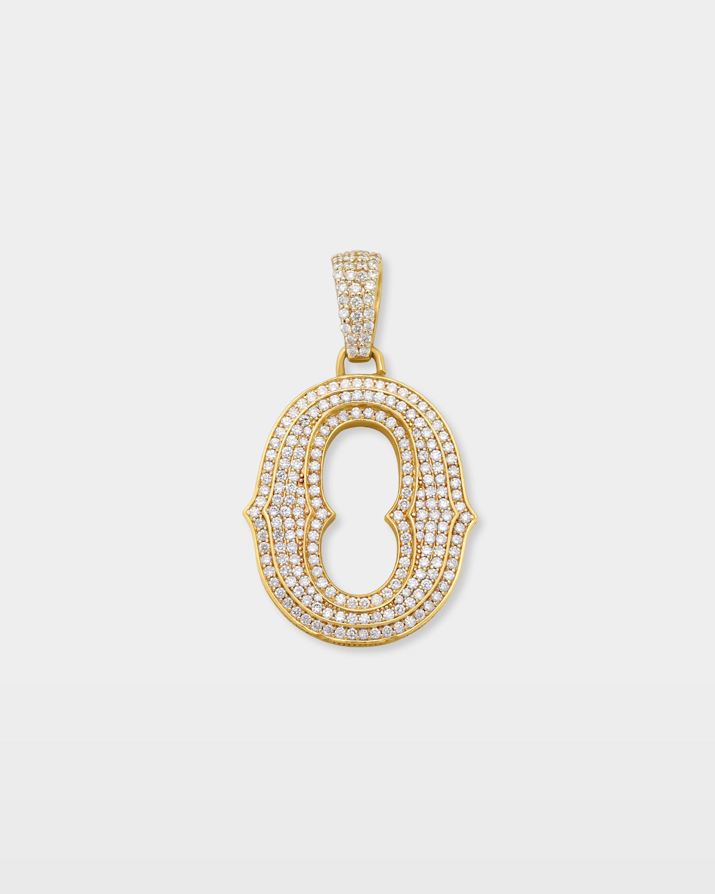 Scalloped "O" Letter Diamond Pendant | The Ice Champ Icy Jewelry Dallas