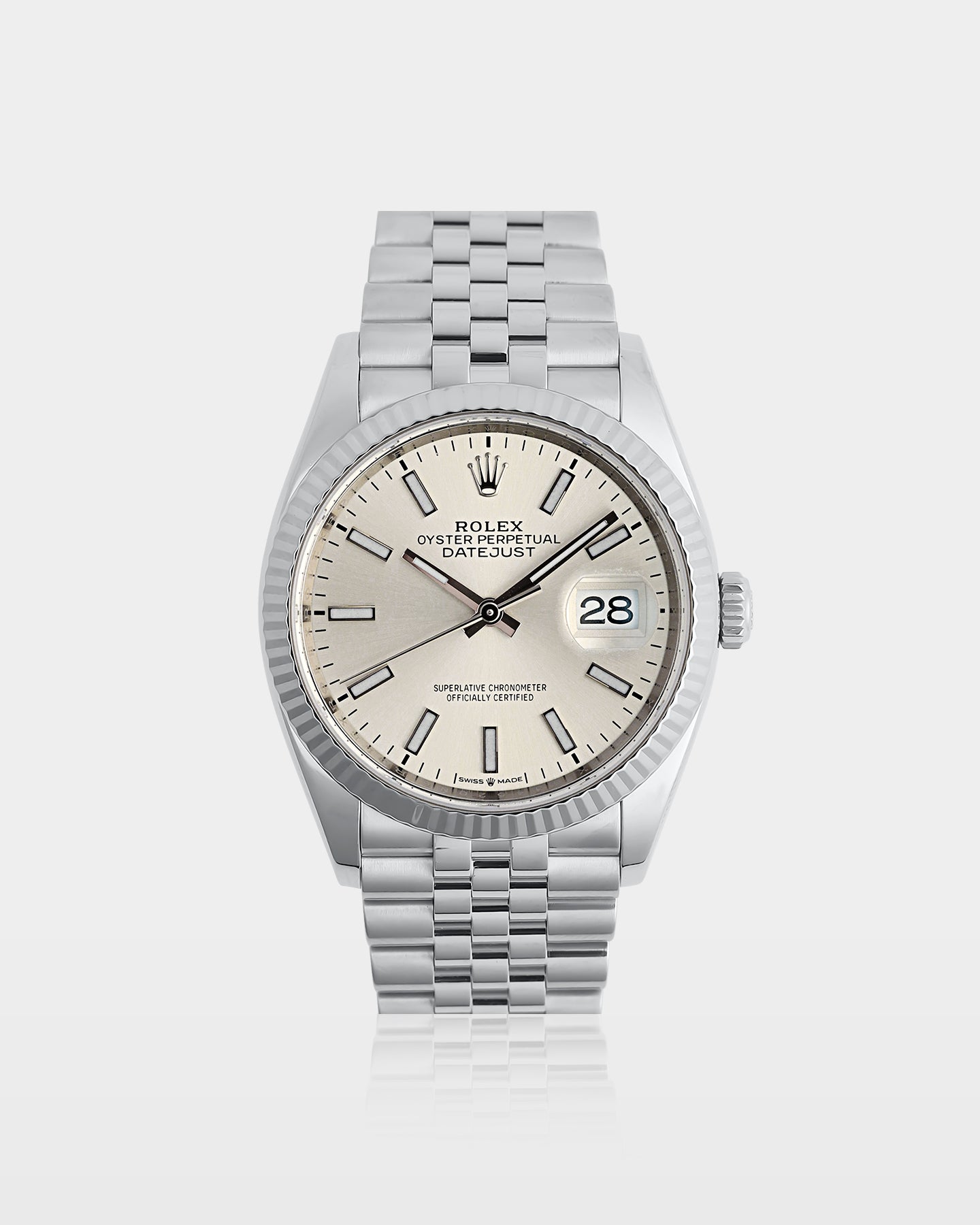 Silver Index Rolex Datejust 36 126234 | The Ice Champ USA
