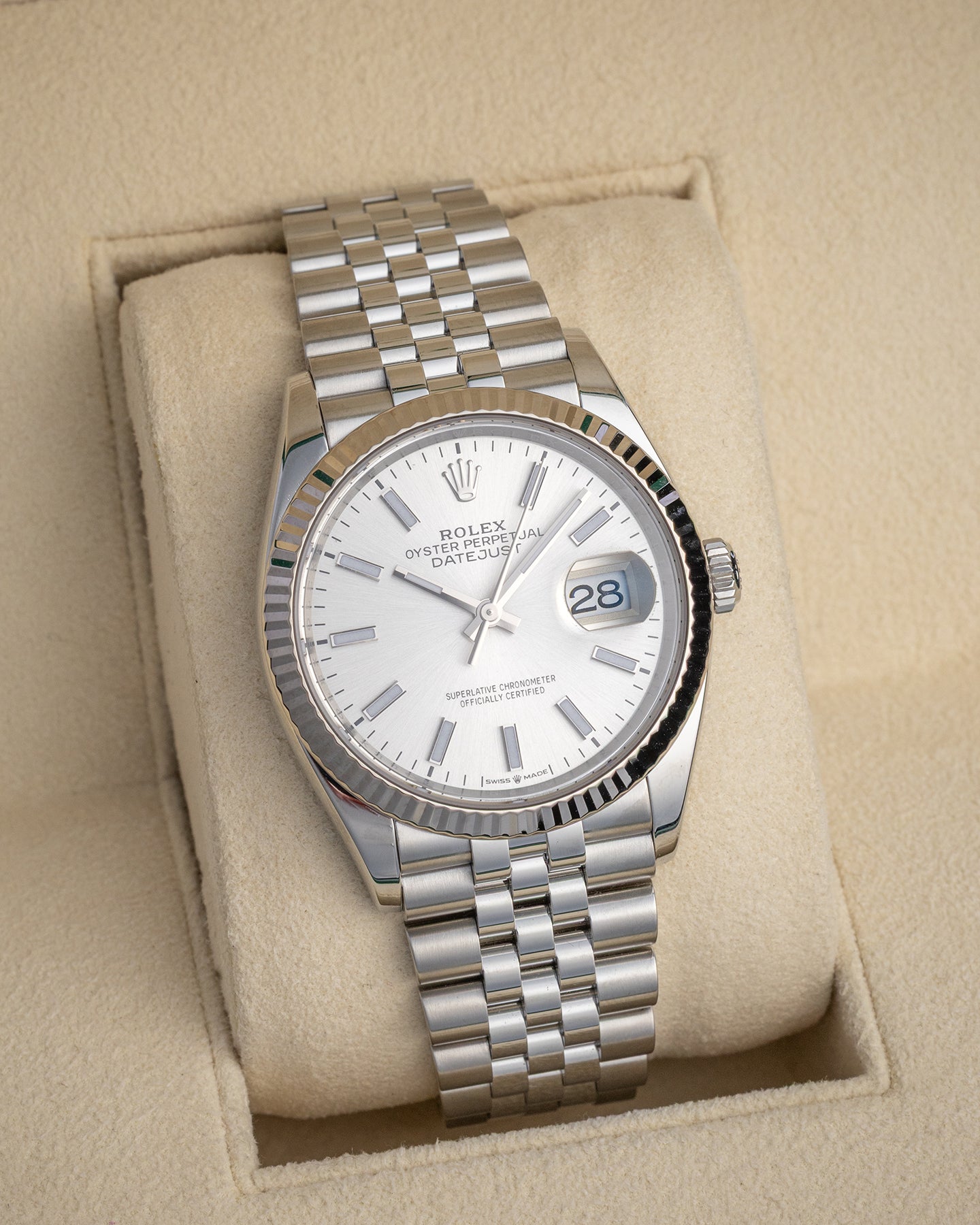 Silver Index Rolex Datejust 36 126234 | The Ice Champ USA