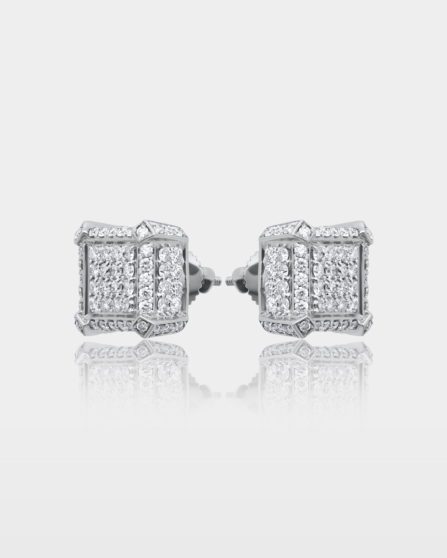 Square Diamond Cluster Studs | Iced Jewelry The Ice Champ Dallas