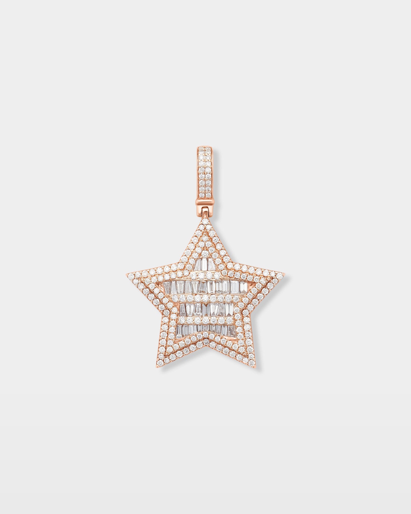 Star Baguette Diamond Pendant | The Ice Champ Mens Custom Jewelry DFW