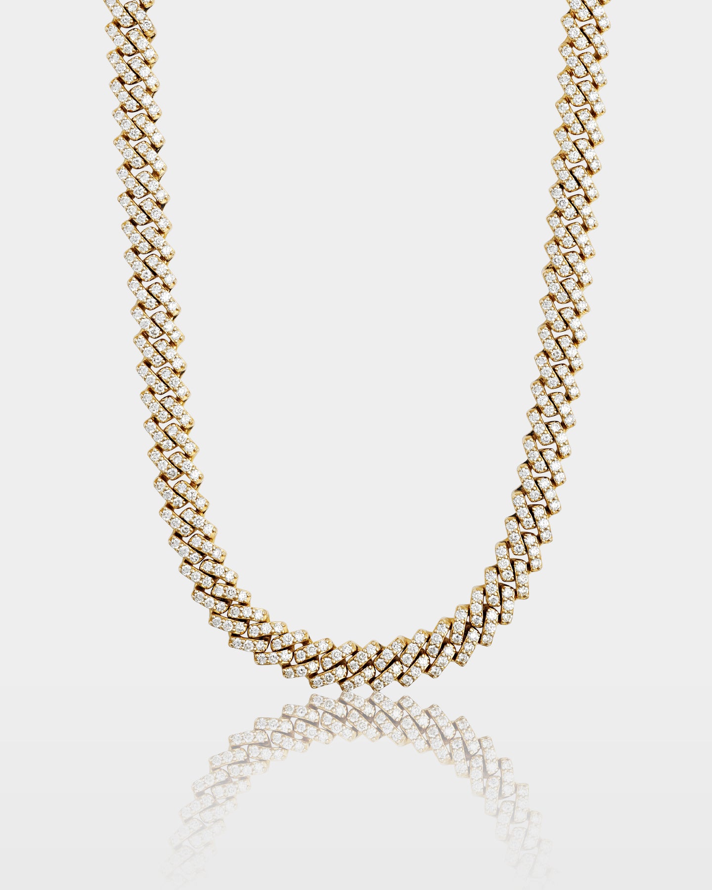 Three Diamond Line Cuban Link Chain | The Ice Champ Iced Jewelry Dallas