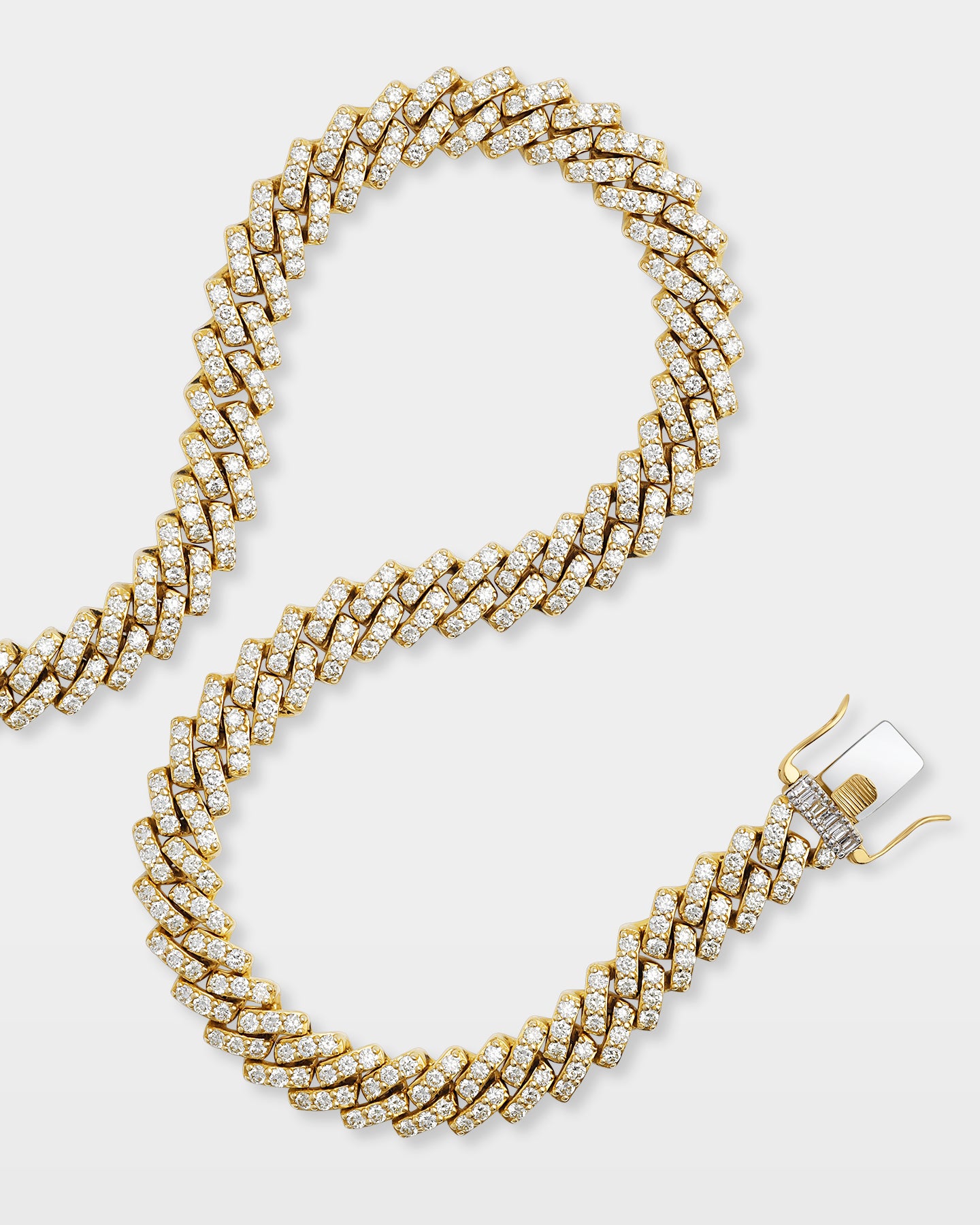 Three Diamond Line Cuban Link Chain | The Ice Champ Iced Jewelry Dallas