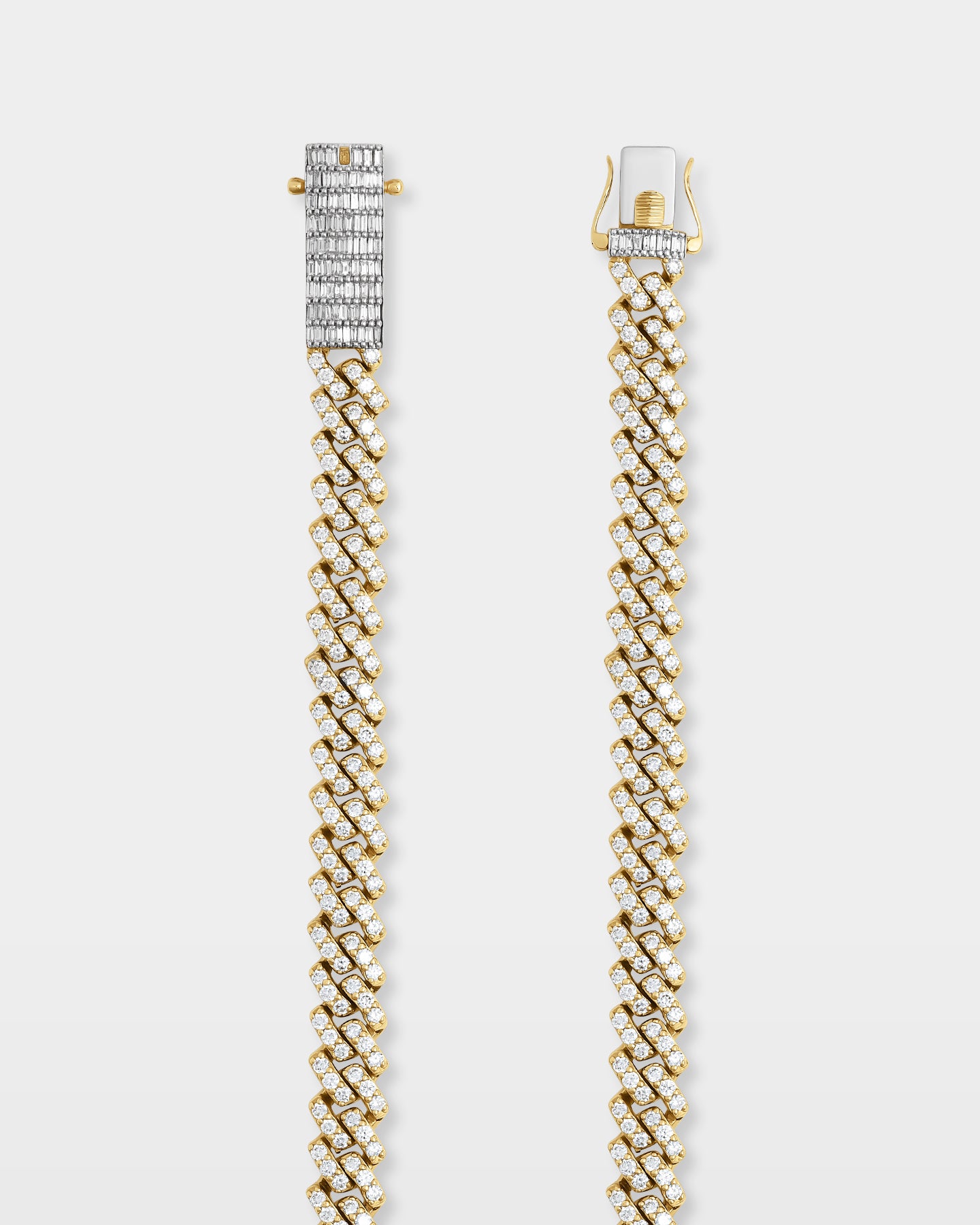 Three Diamond Line Cuban Link Chain | The Ice Champ Iced Jewelry Dallas