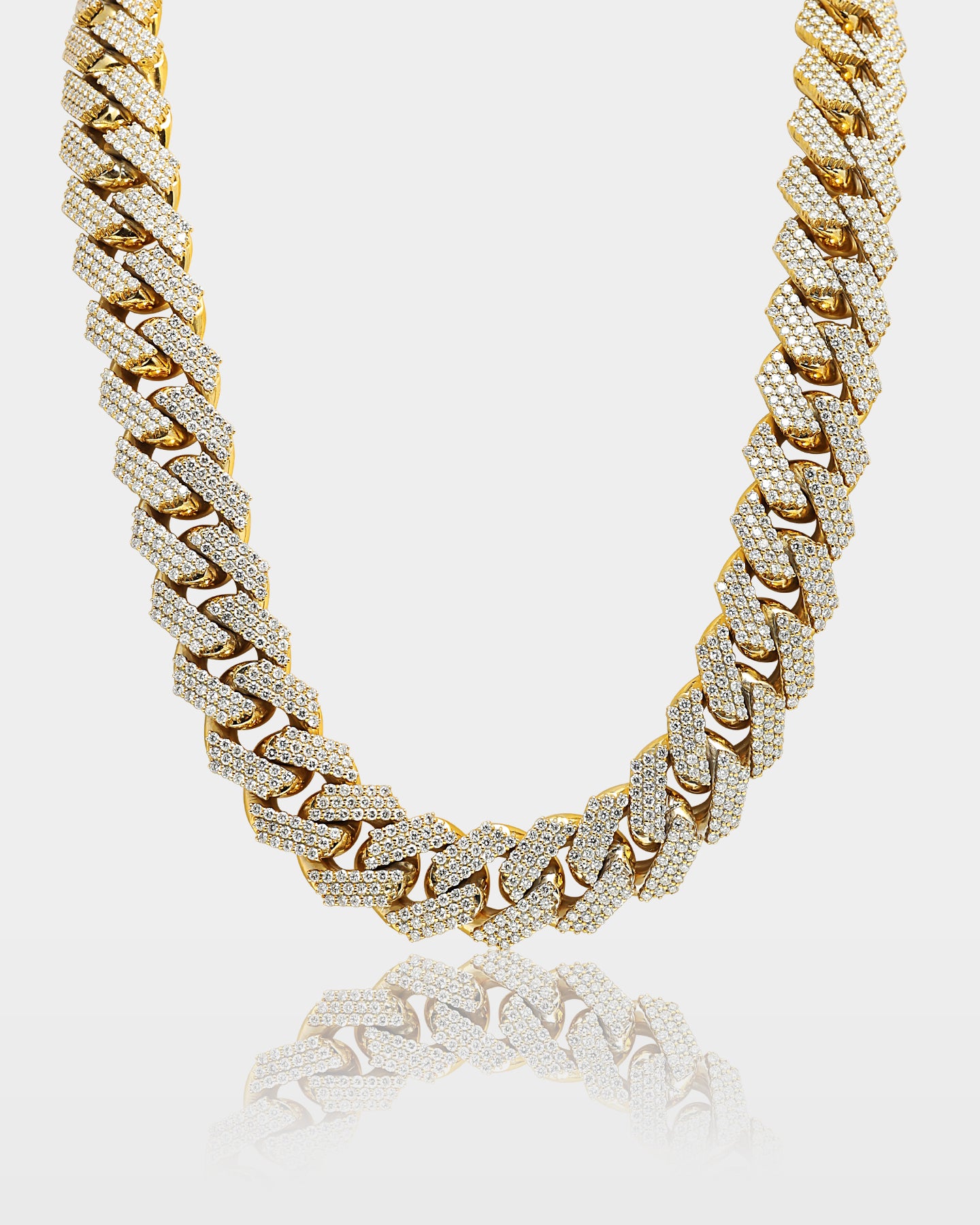 10k Gold 3 Row Diamond Cuban Link Chain | The Ice Champ Dallas