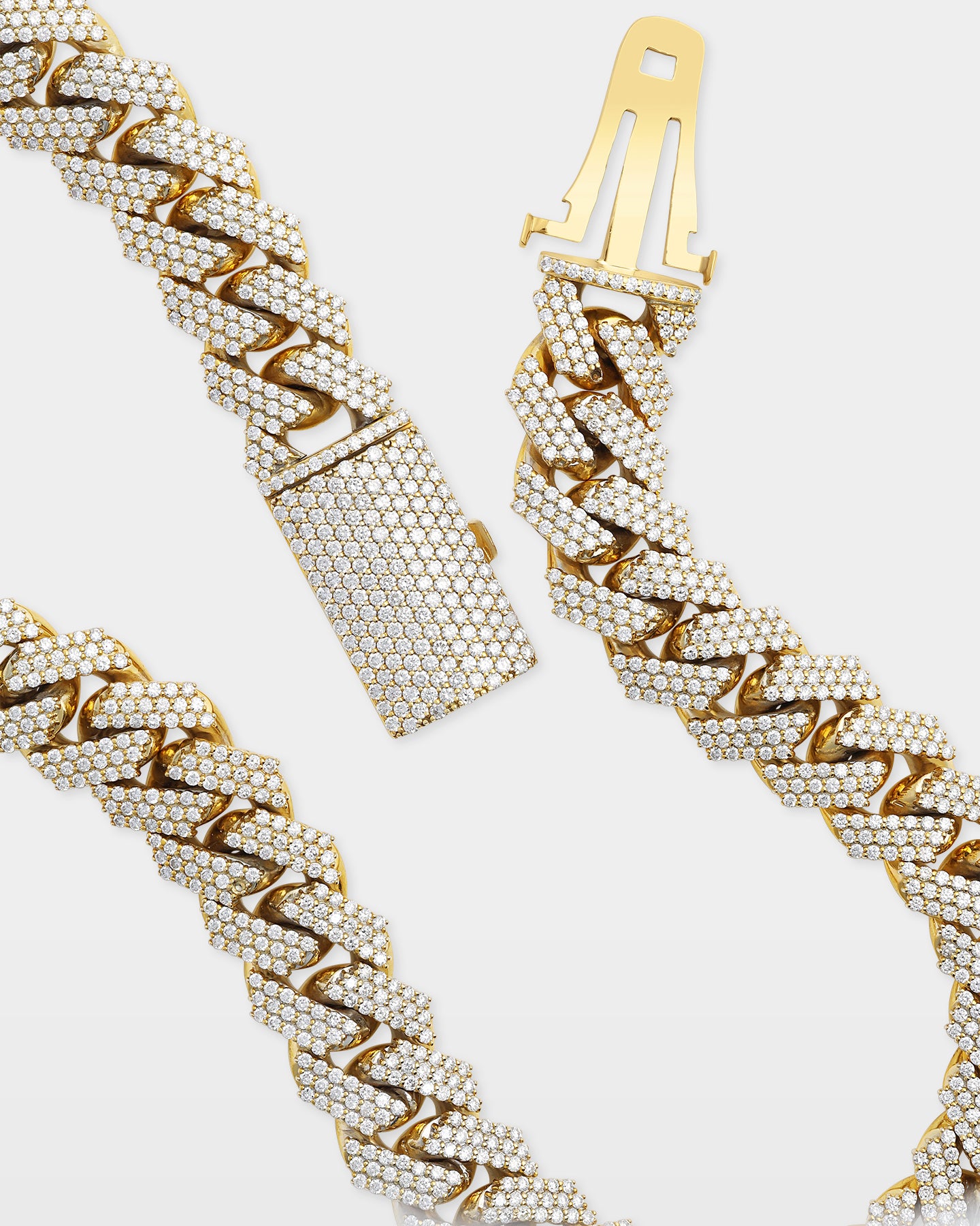 10k Gold 3 Row Diamond Cuban Link Chain | The Ice Champ Dallas