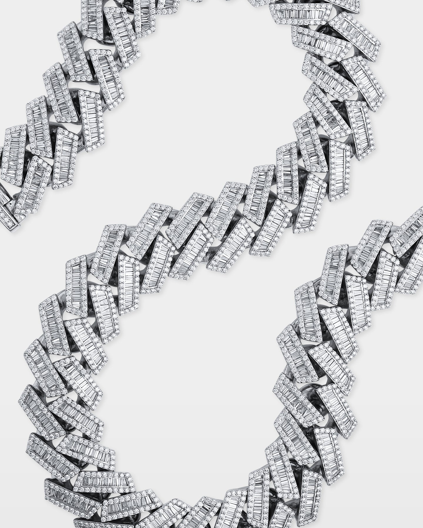 White Gold Trapezoid Diamond Cuban Link Chain 20MM | The Ice Champ DFW