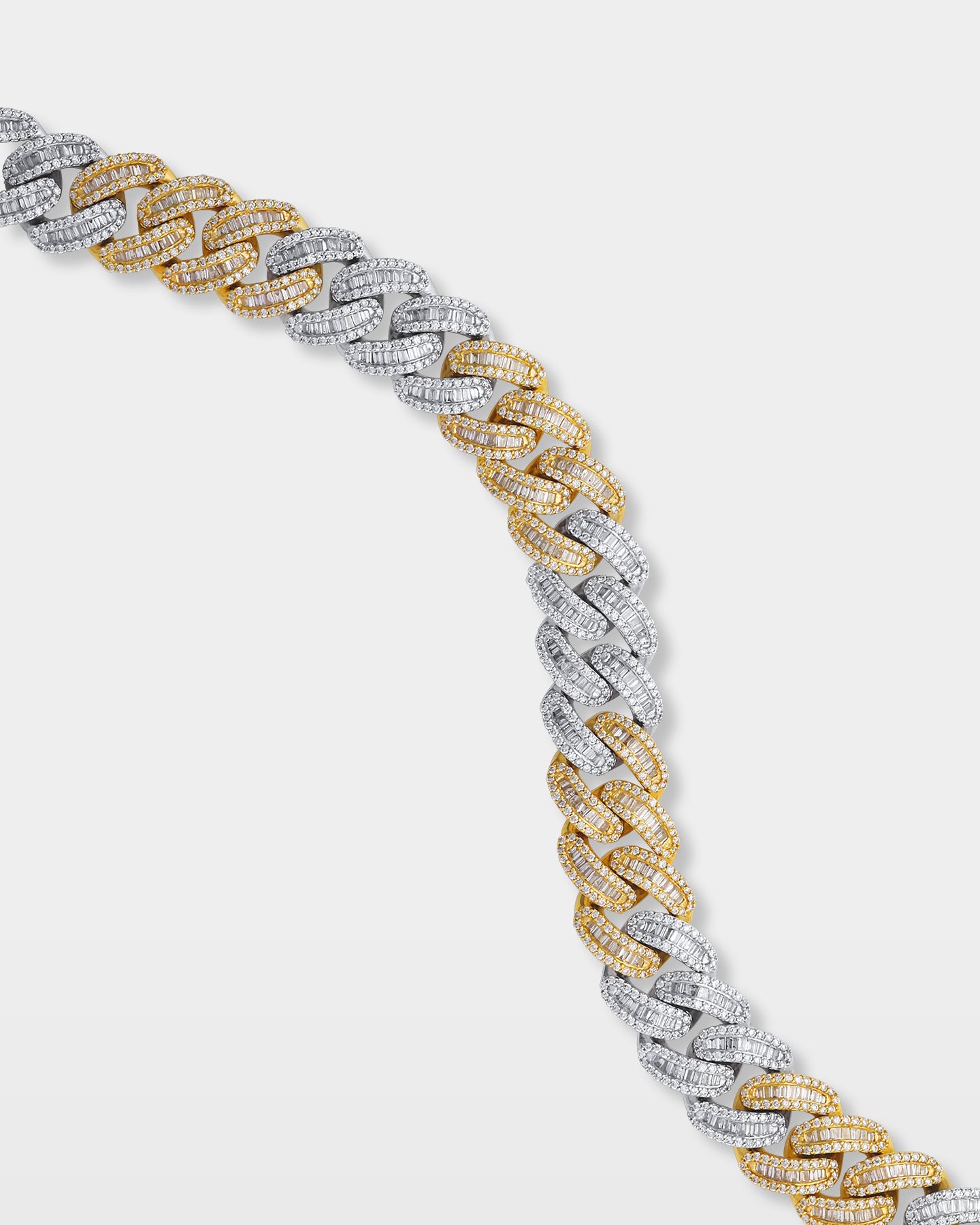 White and Yellow Gold Chunky Diamond Cuban Link Bracelet | The Ice Champ Grapevine, Texas