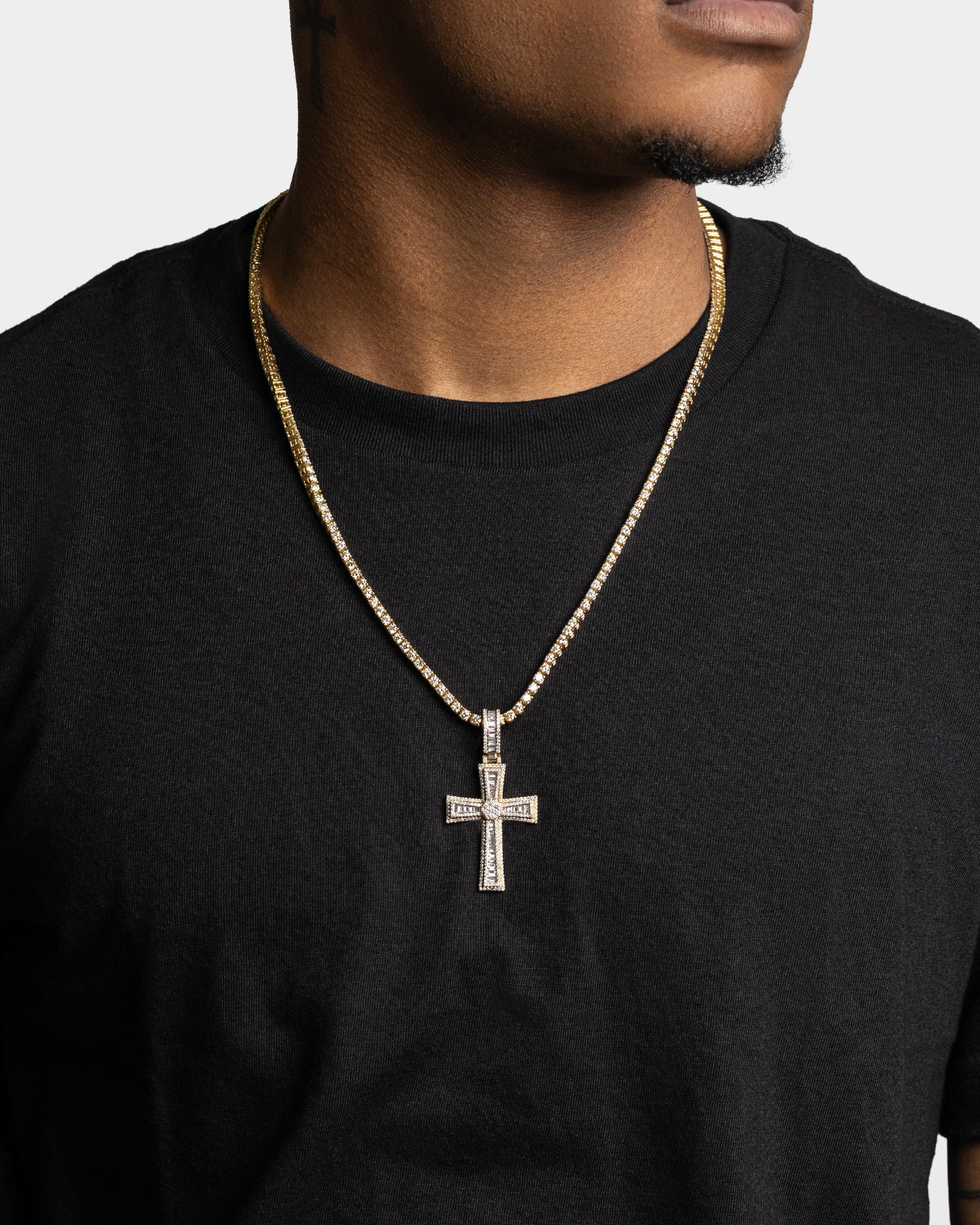 Two-Tone Cross Diamond Pendant | Noah's Fine Watches