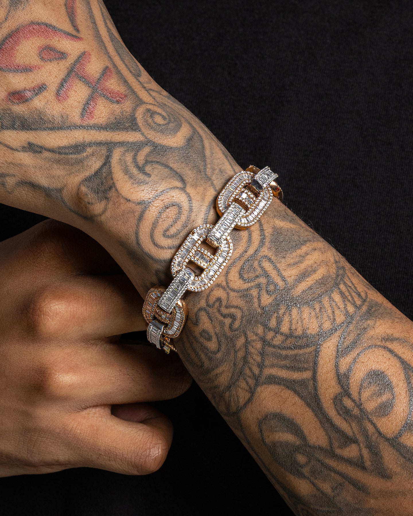 Rose and White Gold Diamond Mariner Link Bracelet | The Ice Champ Dallas